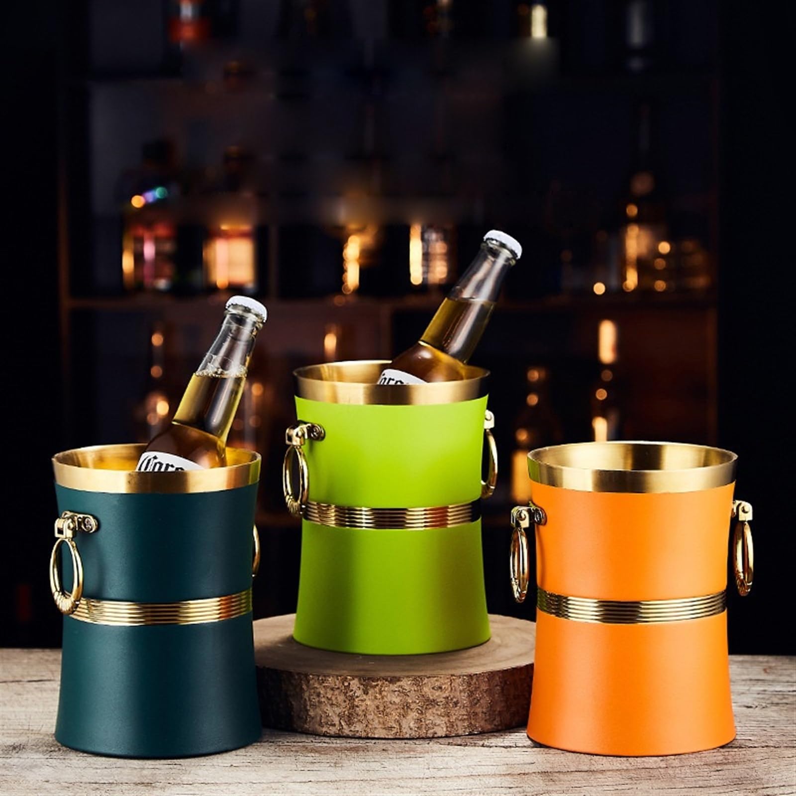 Secchiello per Ghiaccio colorato, Bar KTV, Speciale Creativo, Birra e Vino, Champagne, Acciaio Inossidabile, Adatto per Bar di Famiglia, Champagne do