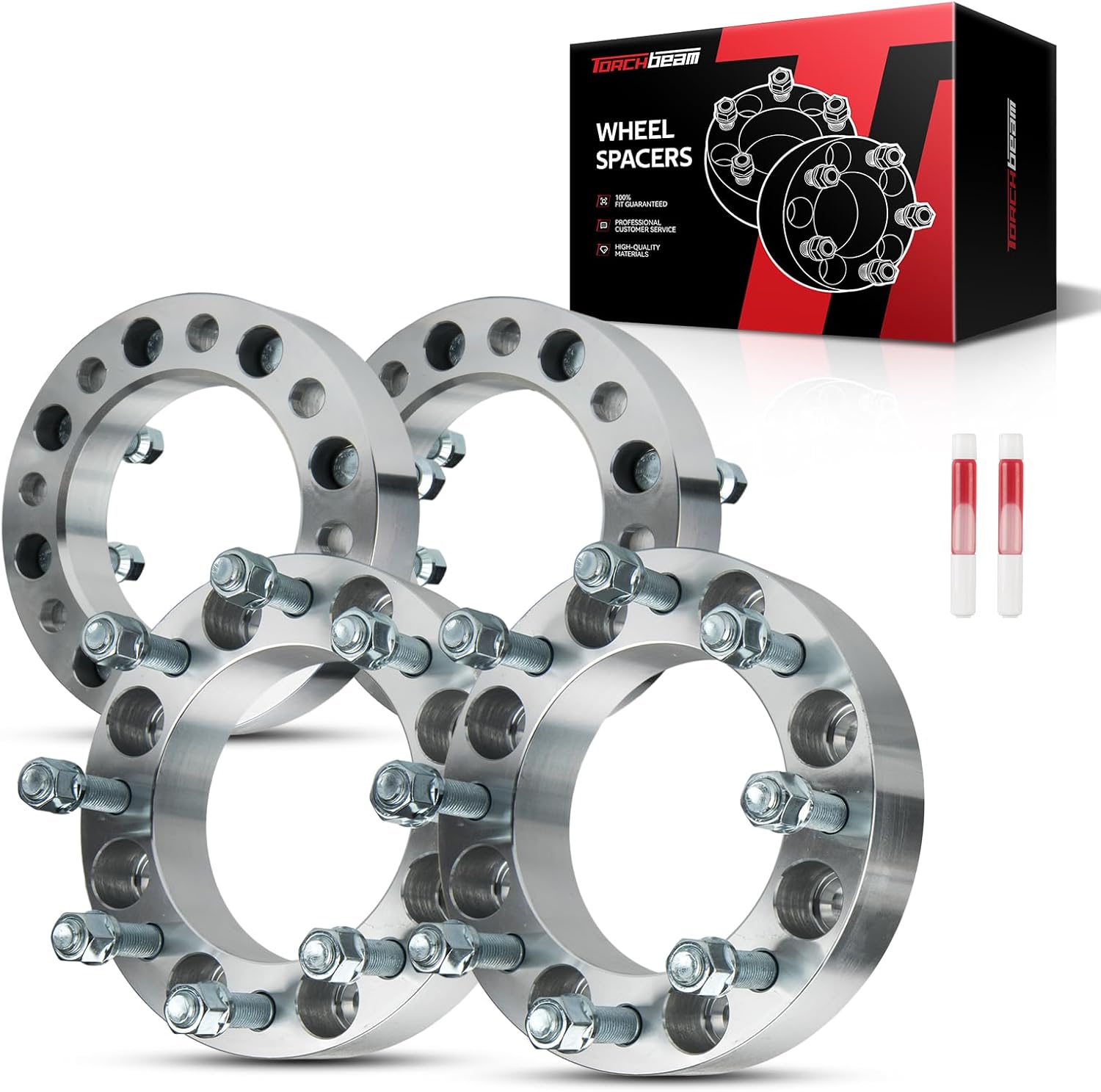 Torchbeam 8x6.5“ Wheel Spacer 1.5 inch for 2012-2024 2500, 2012-2022 3500, 126.15 Hub Bore & M14x1.5 Studs, 8 Lug Wheel Spacer