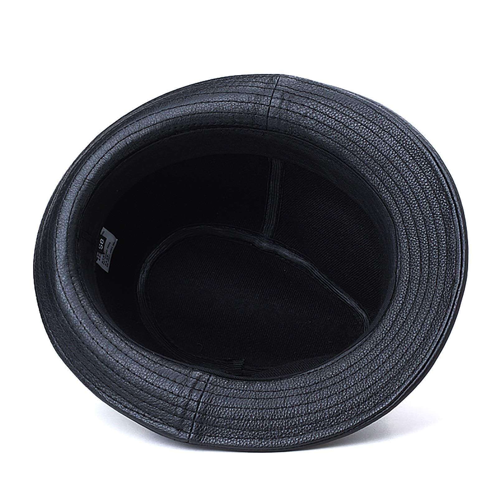 Sombreros de invierno, hombres de cuero fedoras sombrero jazz gorra de vaca ancho sombrero elegante