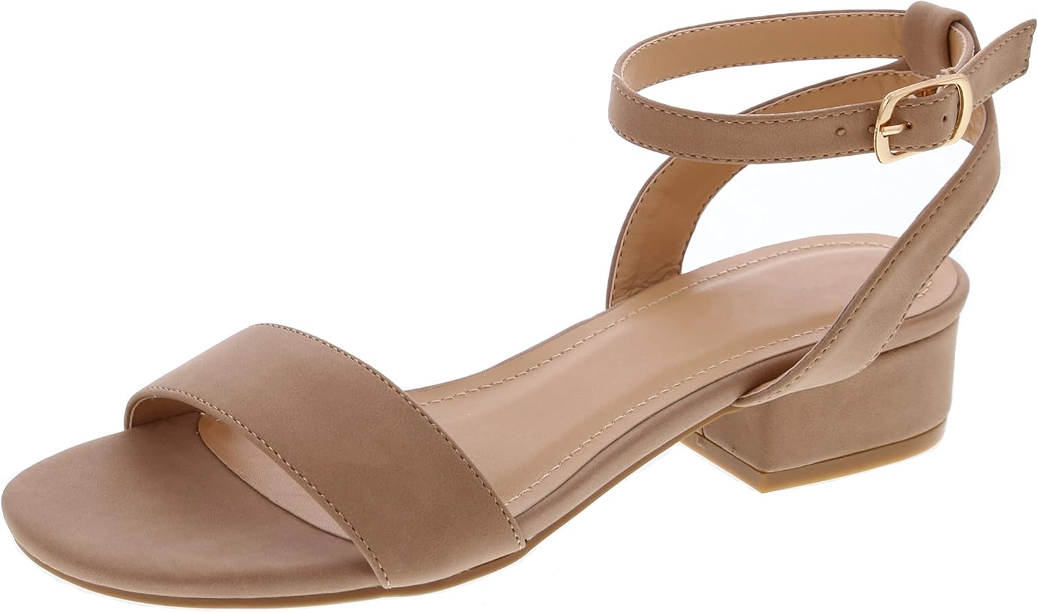 TruFox 1 Inch Low Heel Dressy Sandal Special Occasion Comfortable Sandals Open Toe Ankle Strap