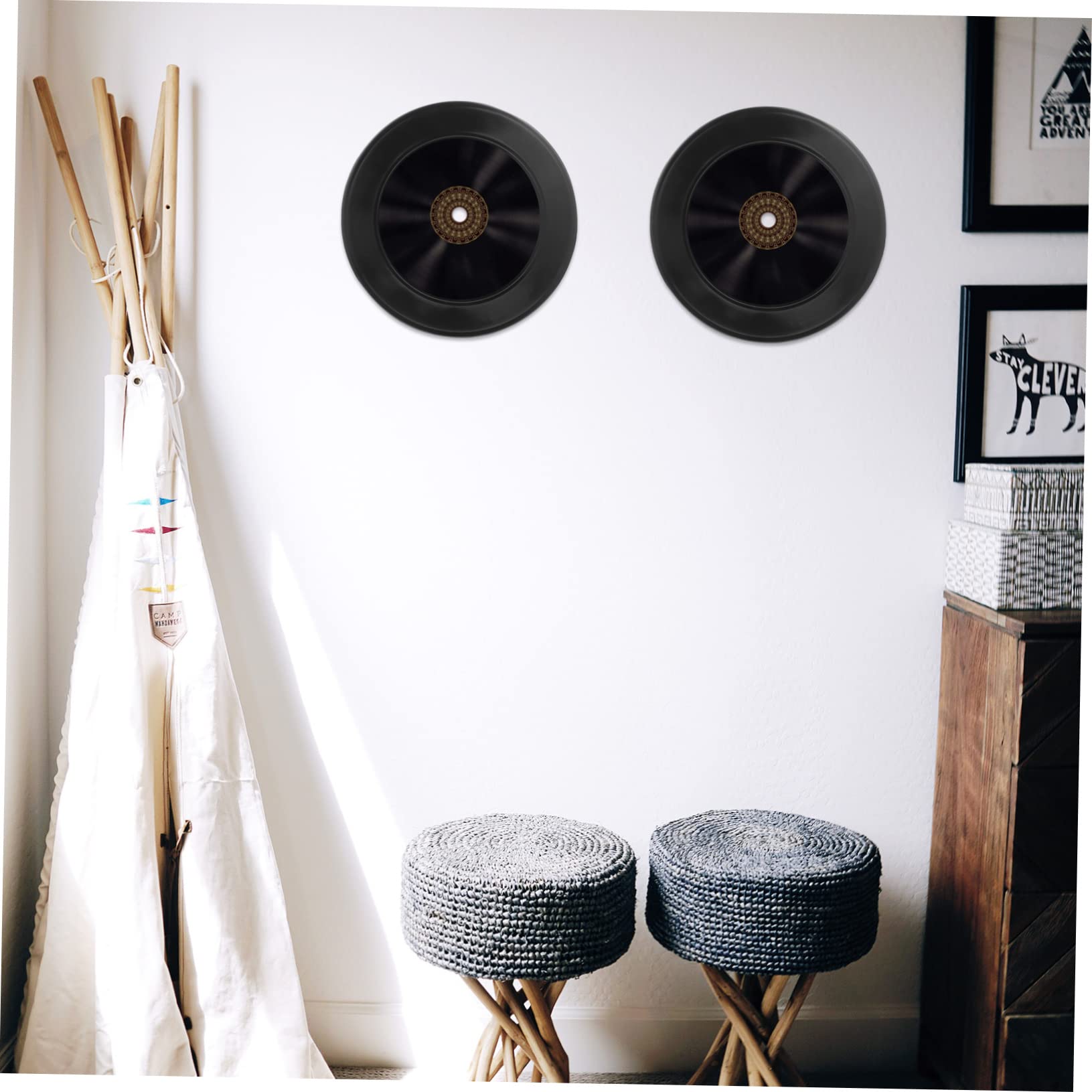 Alipis Decorazioni da Parete in Vinile Nero 12 Pezzi, Ornamenti Artistici e Retrò per Arredamento Interno, Adatti per Bar, Caffè e Ambienti Creativi