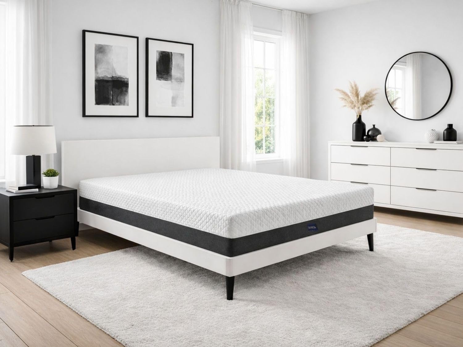 SHAULA Colchón de muelles ensacados Cosmo 150x200 cm Altura 25 cm, Muelles Independientes, ergonómico y Adaptable con Extra de viscoelástica, Desenfundable, Certificado Oekotex