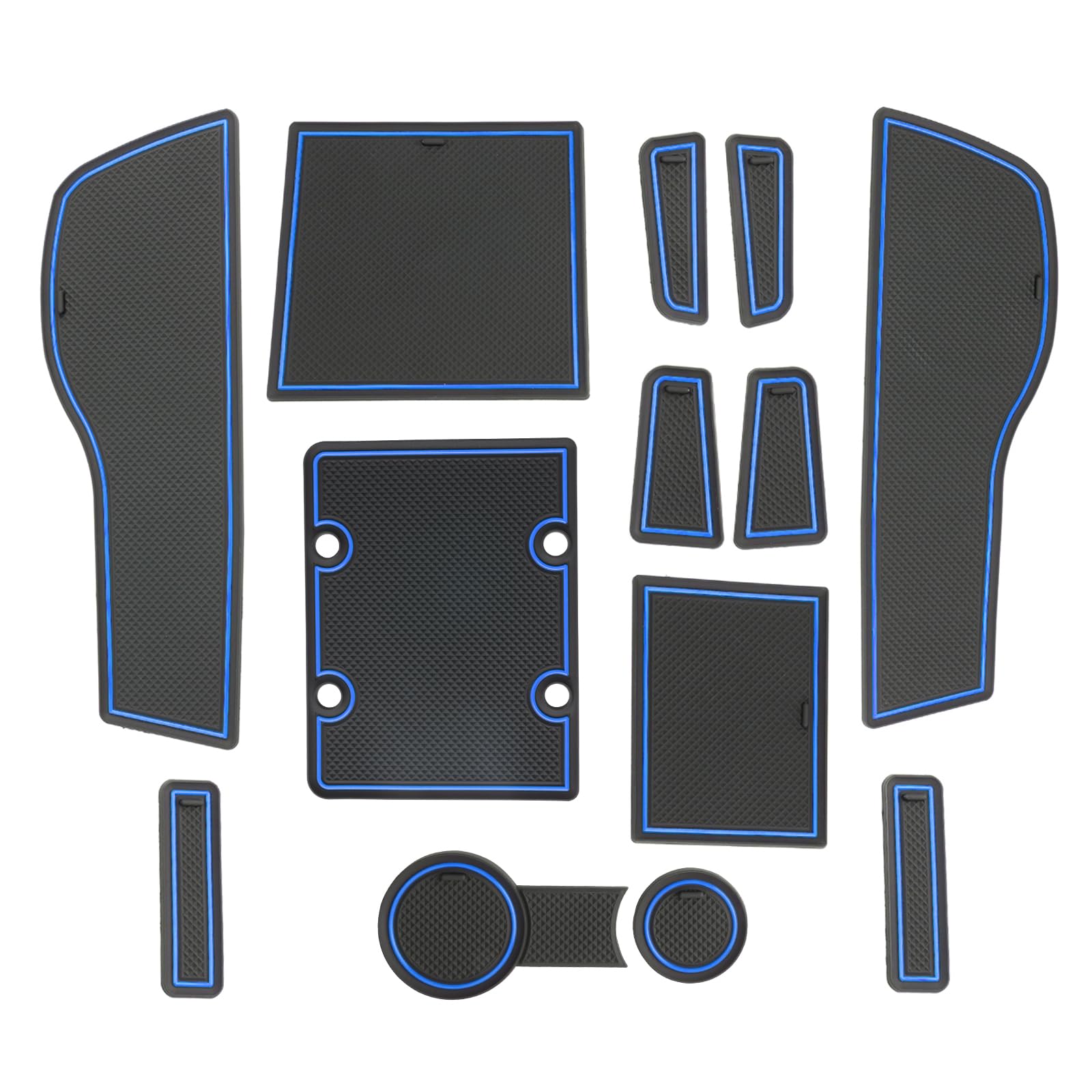 GAFAT Compatibile con Opel Mokka B Mokka-e 2021–2024 2025 2026 Tappetini Antiscivolo, Facelift Mokka e Tappetino Gomma per Console Centrale, Cuciture Porte, Accessori Mokka-B (Blu)