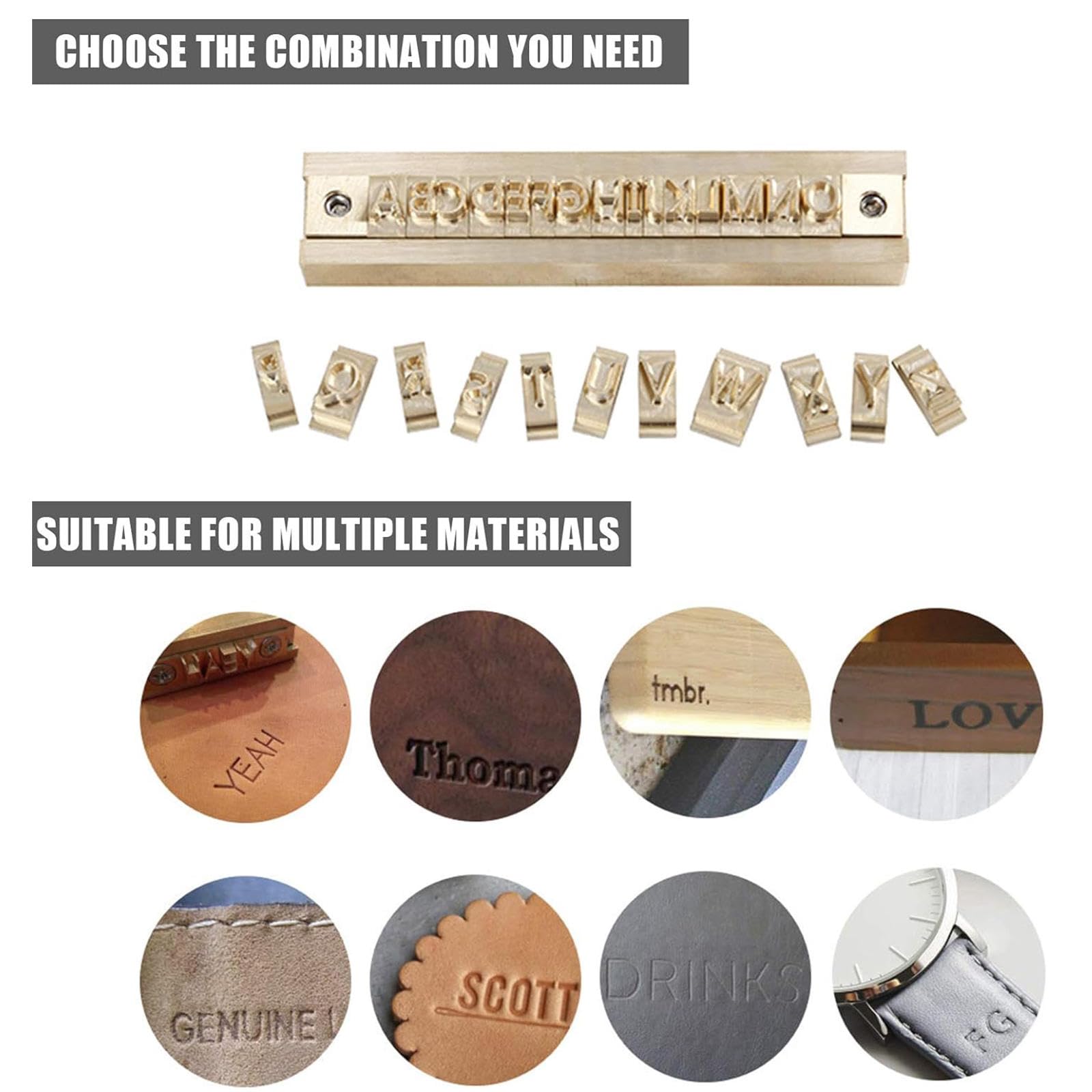 Kupfer-Messing-Stempelformen, Flexible Buchstaben, Zahlen, Alphabete, Symbole, Zeichen, Formen, Gravurformen für Heißfolienprägemaschine, DIY-Geschenke (Microsoft Elegant Black)