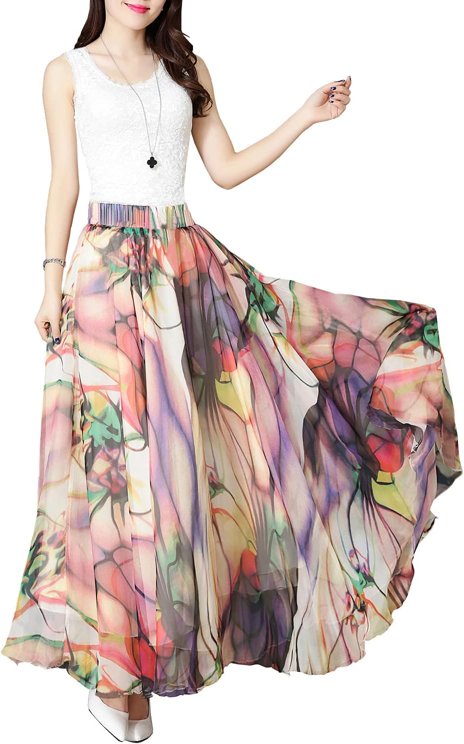 Watercolor maxi skirt Clearance