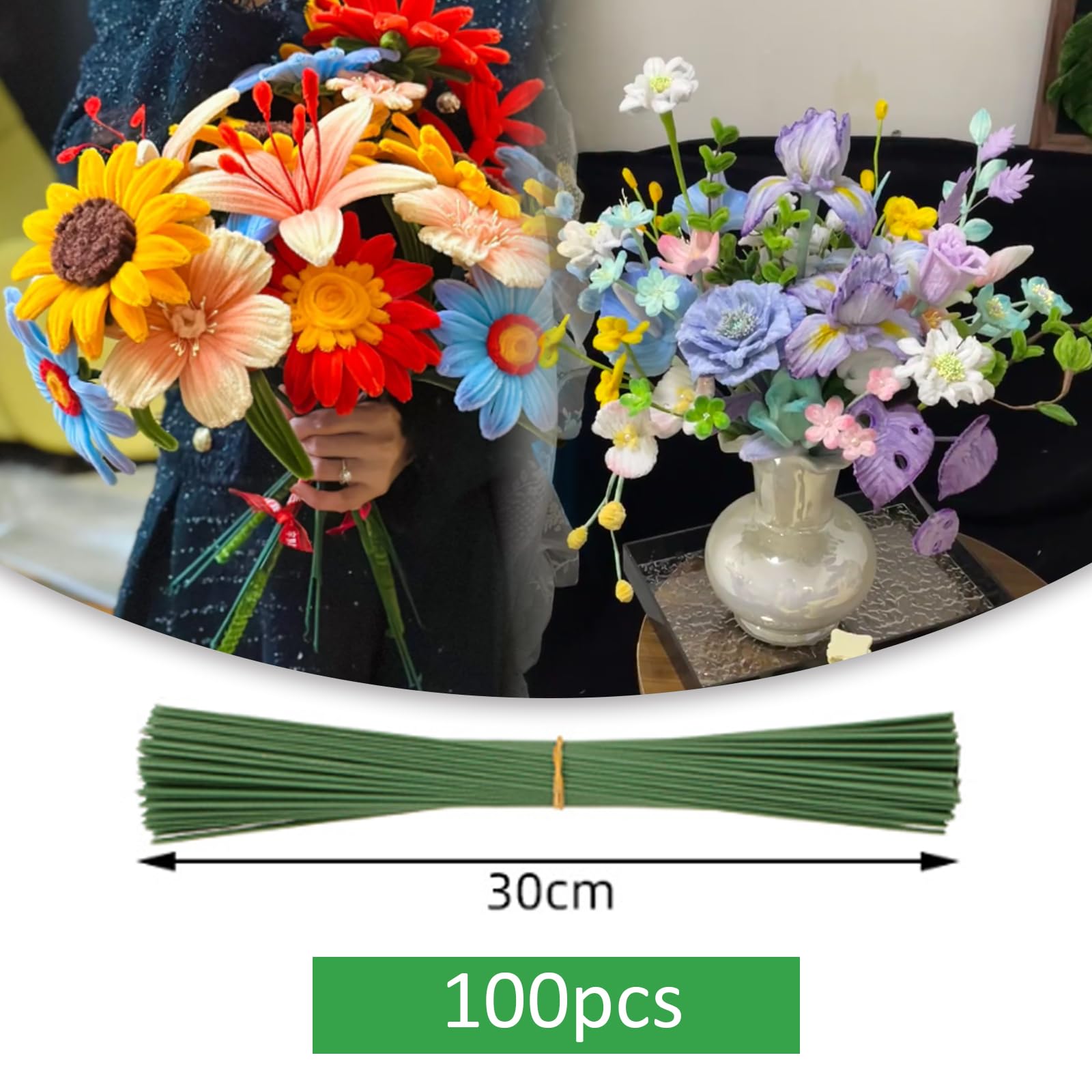 Bloemistdraad 100 stuks groene bloemendraad voor