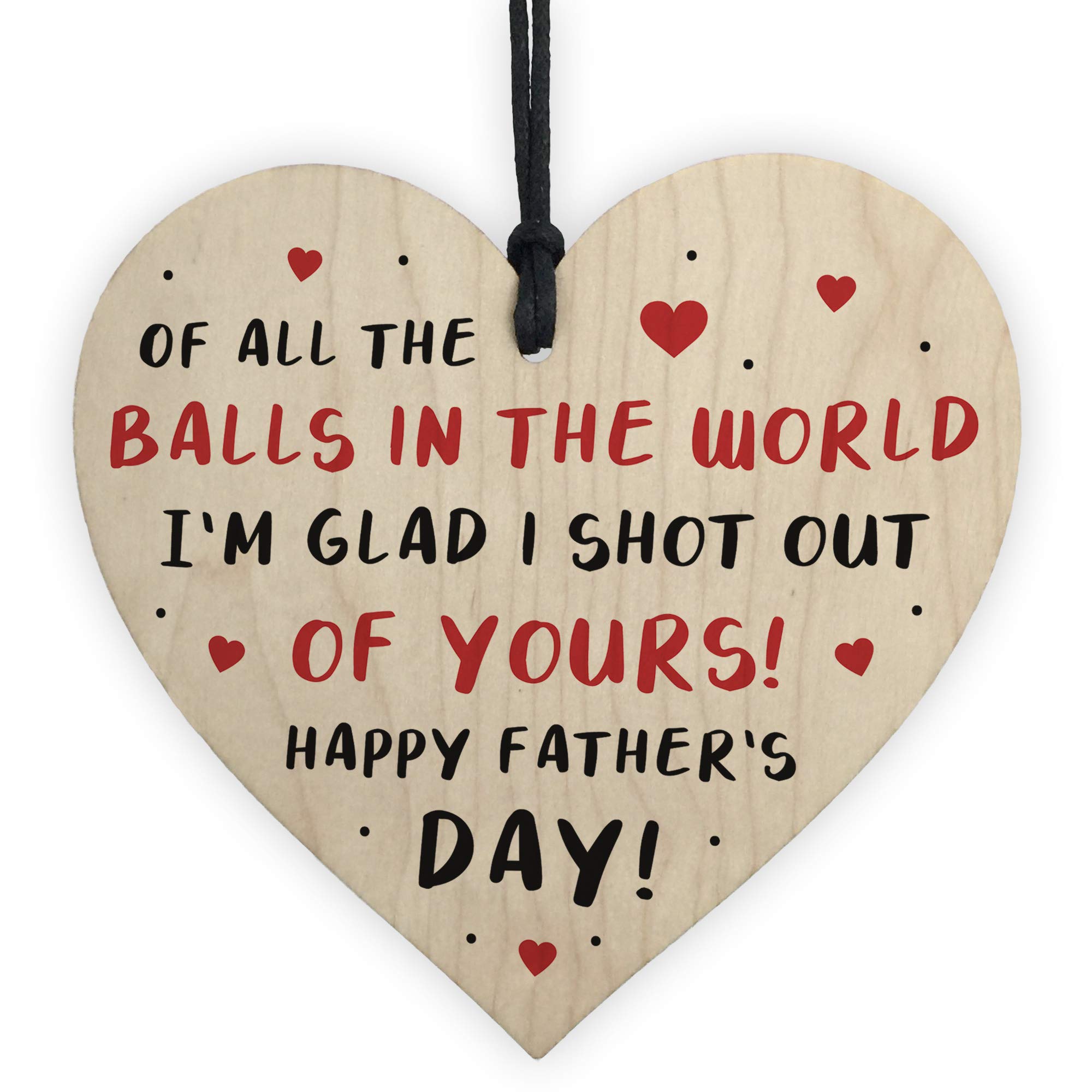 Red Ocean Funny Fathers Day Gift Rude Wooden Heart Gift For Dad Novelty Gifts For Him