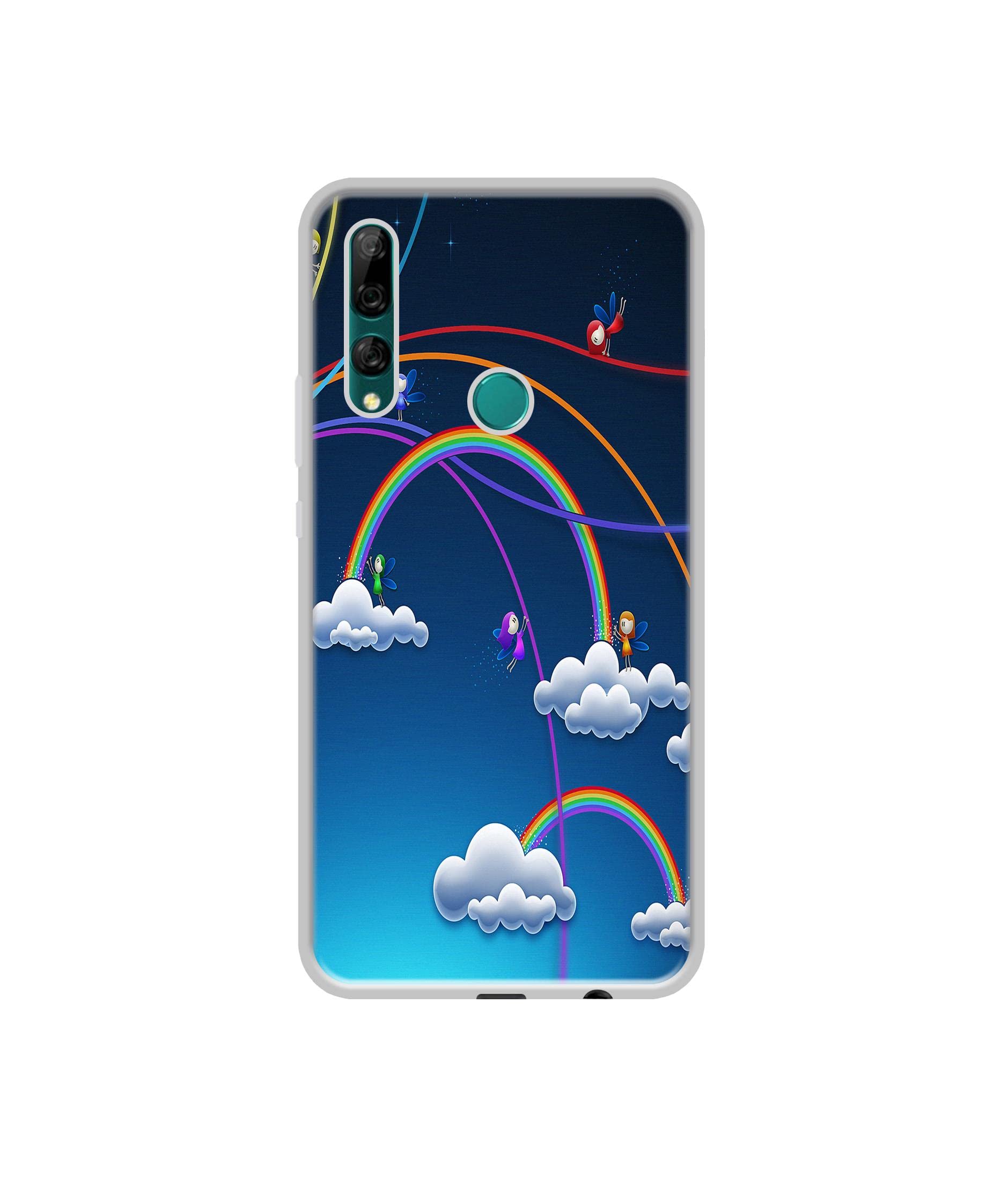 Casotec Rainbow Design Printed Silicon Soft TPU Back Case Cover for Huawei Y9 Prime 4G