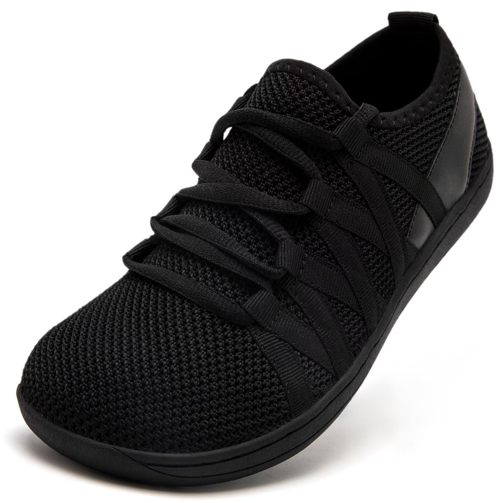 Linenghs Barefoot Shoes Women Fashion Sneakers Minimalist Wide Width Toe Box Zero Drop Size 8.5 Jogging Hiking Cross Training Outdoor All Black 40