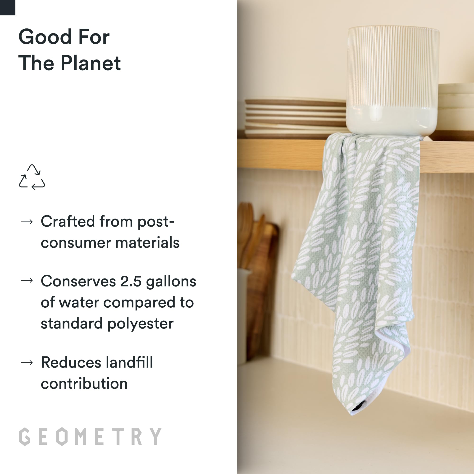 GEOMETRY Paño de Cocina – Paños de Cocina de Microfibra de Secado rápido para Secado de Cocina – Toalla de Secado rápido Premium – Semilla Ligera + Cuadros otoñales (Juego de 2 Unidades)