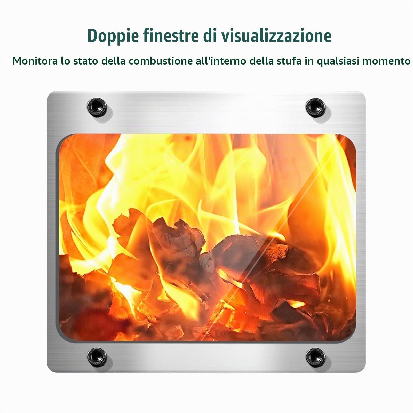 Stufa a Pellet Rurale da Interno, Stufa a Legna In Ghisa con 2 Finestre di Vetro, for Uso Esterno, Casa, Giardini