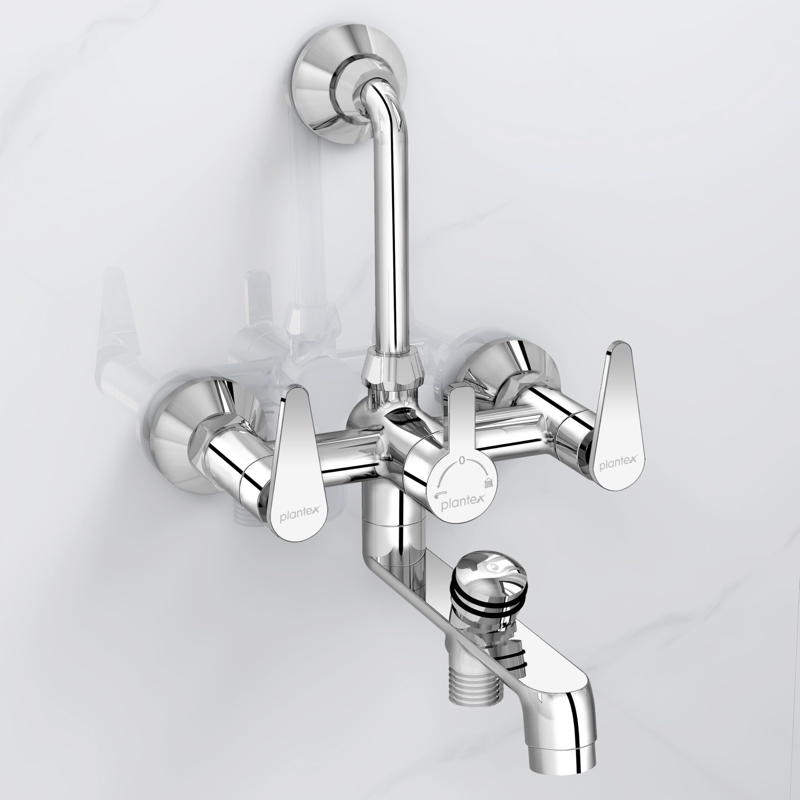 Plantex Pure Brass Wall Mixer for Bathroom 3 in 1 with L-Bend Provision for Overhead Shower & Hand Shower/Mixer Tap for Bathroom with Brass Wall Flange & Teflon Tape/Water Mixer Tap-(LEA-719-Chrome) (B093PD3CHJ) Amazon Price History, Amazon Price Tracker