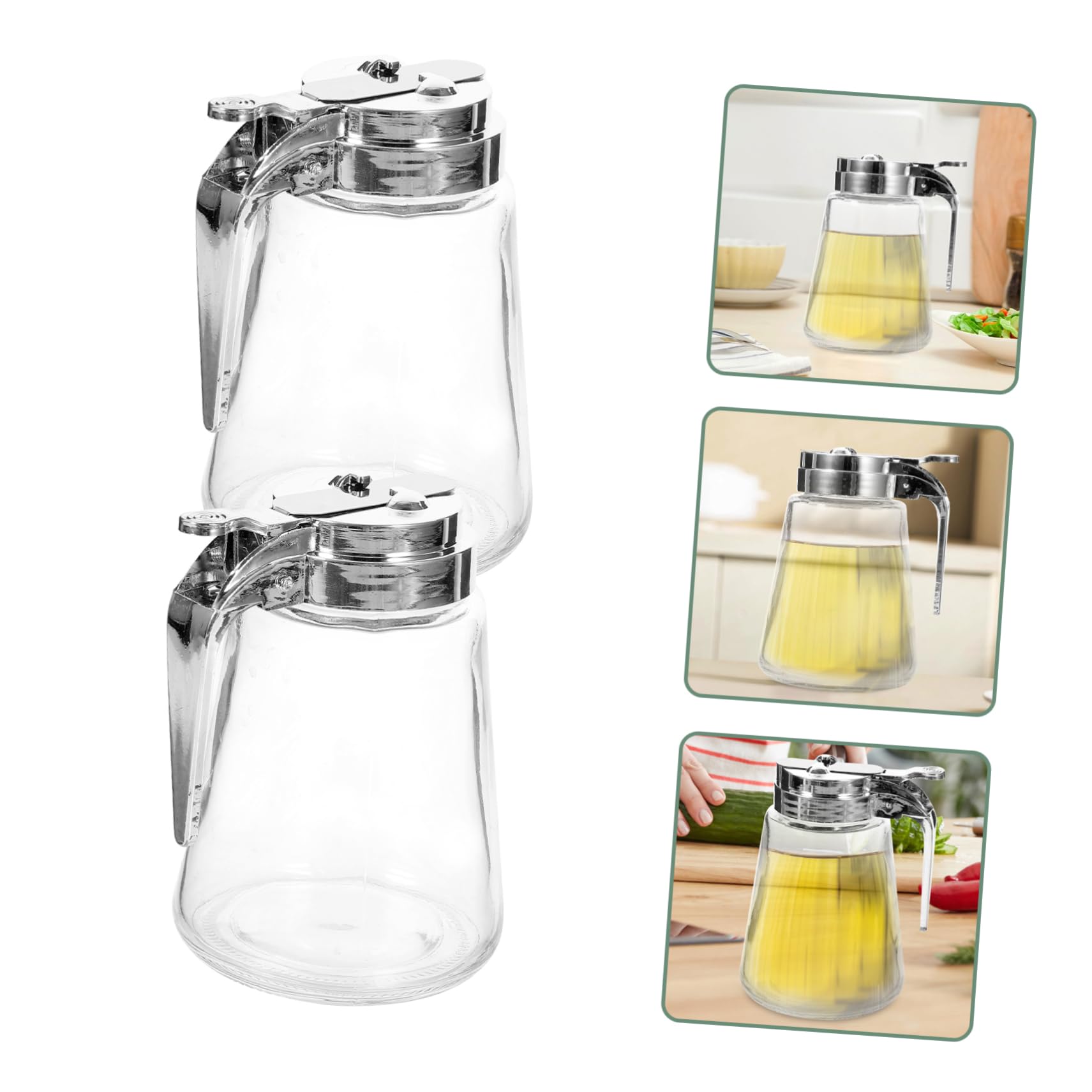 Luxshiny 2 Dispensador de Jarabe de Vidrio, Sellado, 300ml