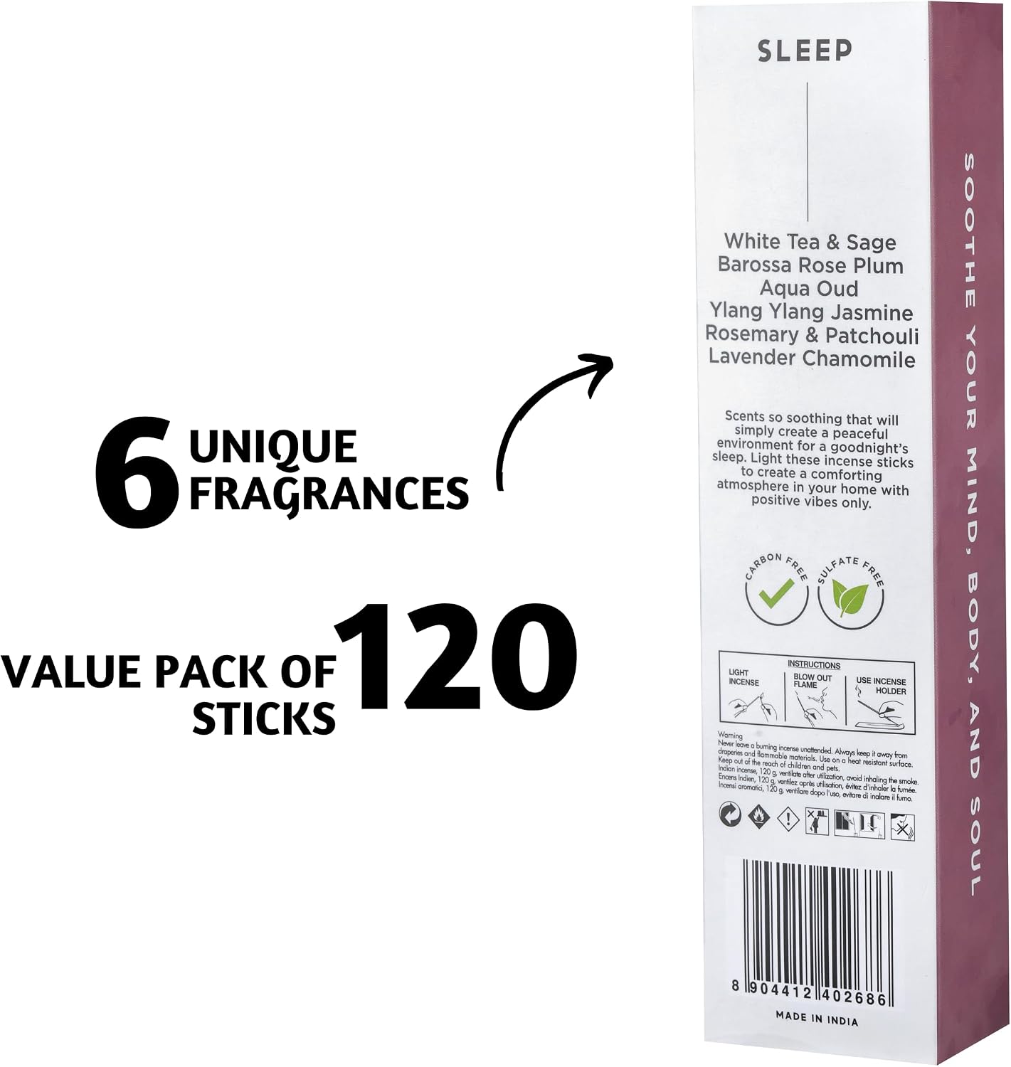 Folkulture Deep Sleep Incense Sticks — 120 Pack, 6 Scents - image 4