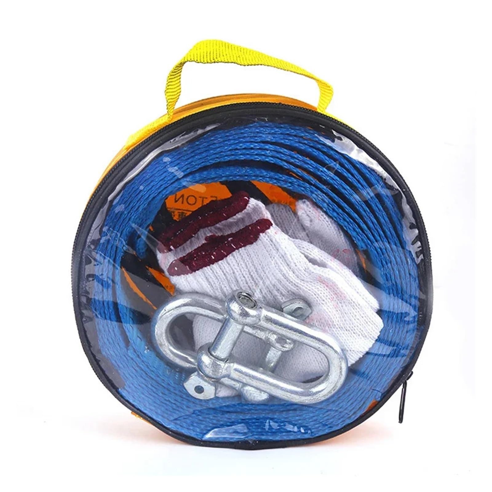 8 ton lina holownicza samochodowa z hakiem w kształcie litery U, nylon o wysokiej wytrzymałości, z odblaskowym światłem do przyczepy samochodowej, ciężarówki, SUV-a(5M8T)