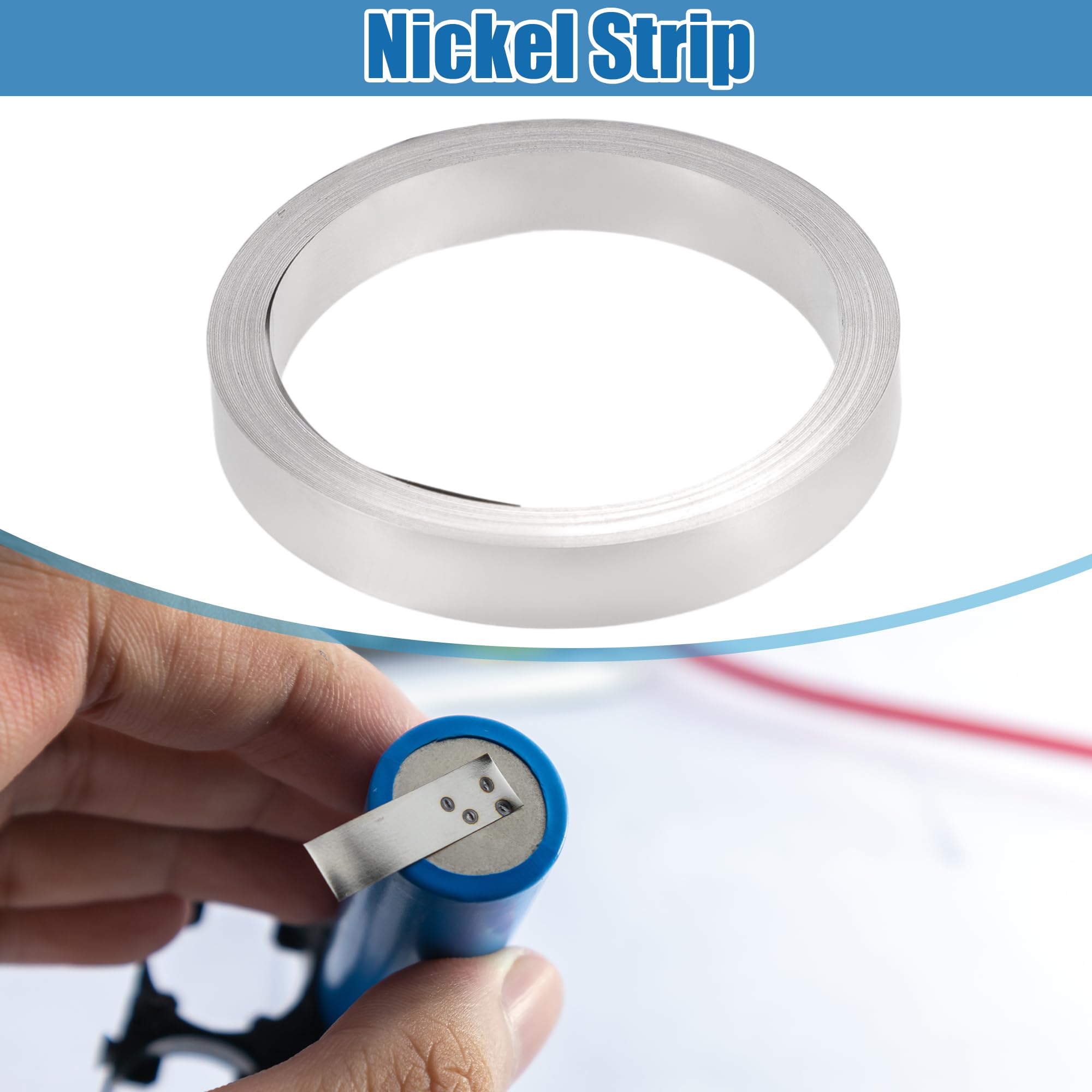 A ABSOPRO Bande De Nickel Pure Argentés Pour Soudure De Batterie | Largeur 10mm, Épaisseur 0.12mm, Longueur 10m (32.8ft), Pour Soudure Par Points, Résistance À L'Oxydation