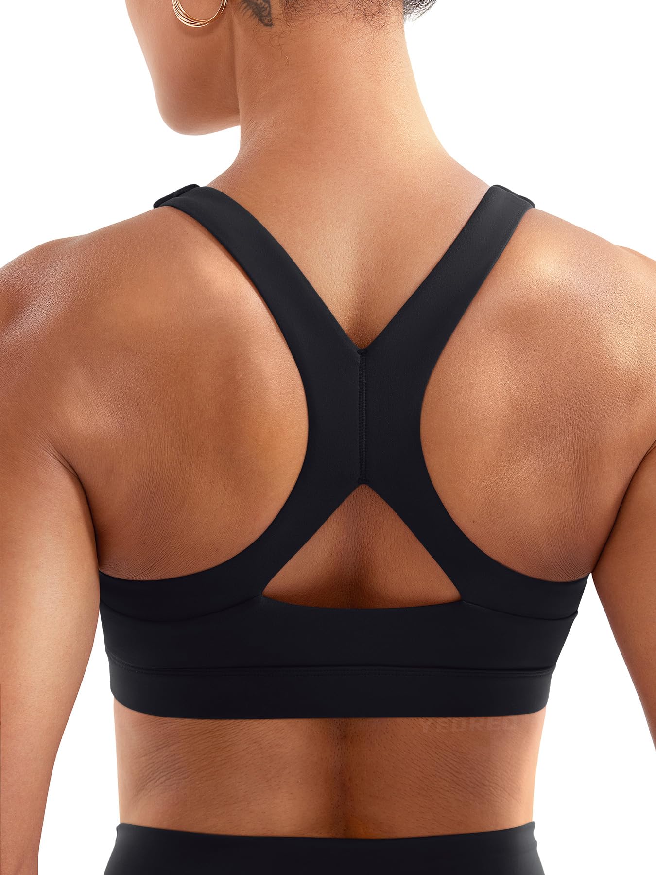 YEOREO Sports Bras for Women Medium Support Racerback Padded Running Bra Tracii Square Neck Wireless Workout Gym Crop