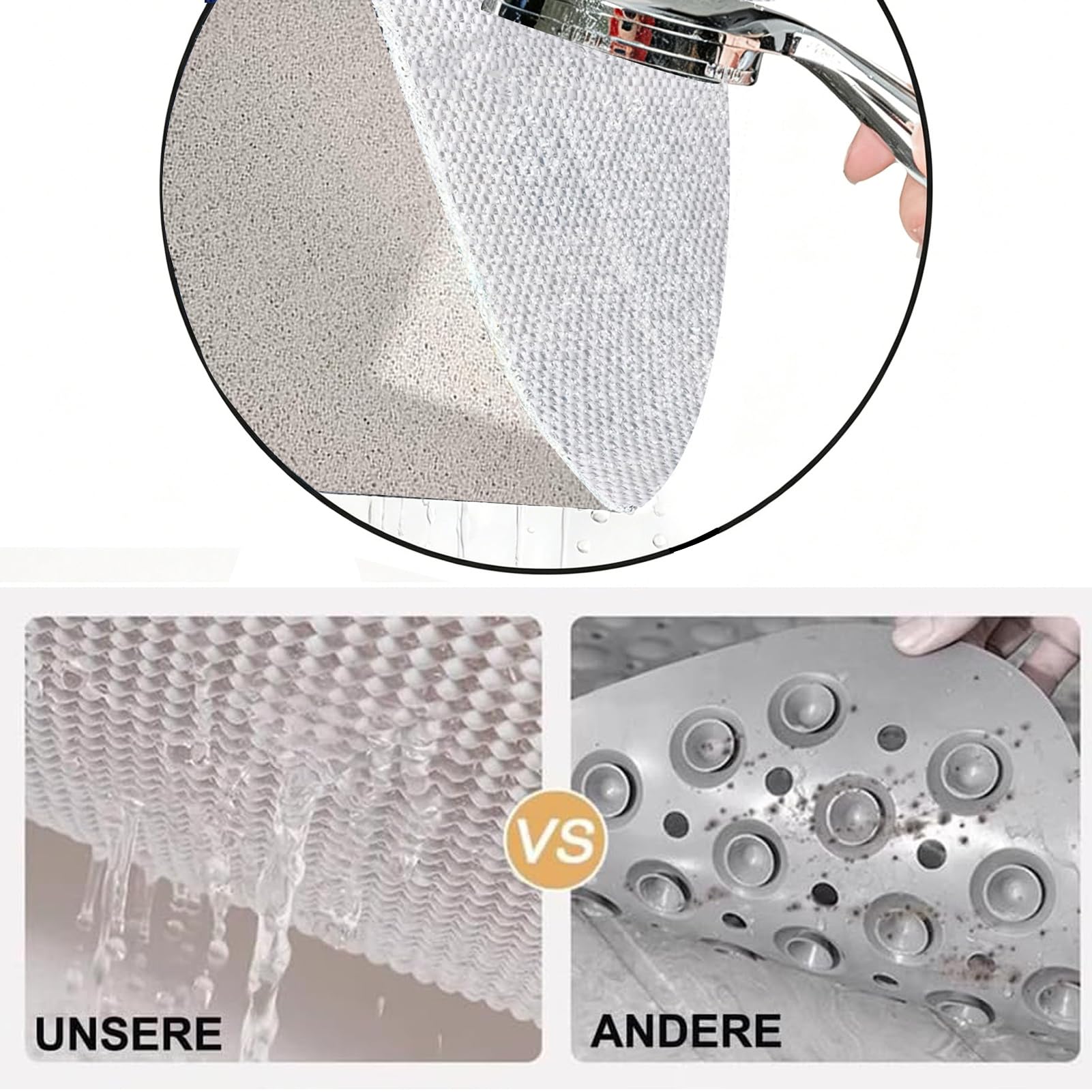 Tapis Baignoire antidérapant 80x120 Tapis de Douche antidérapant Tapis antidérapant Douche Simplicité Moderne PVC Doux et Confortable，Haute perméabilité