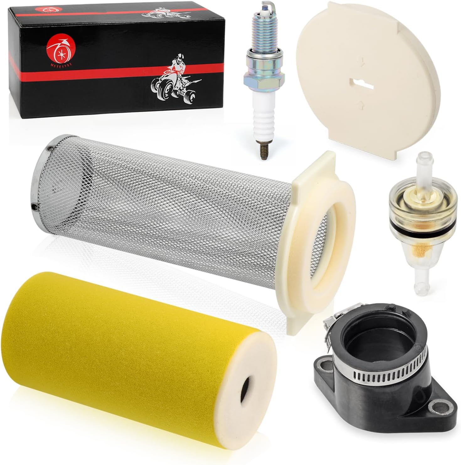 Air Filter Guide End Cap Kit Spark Plug 2000 2001 2002 For Yamaha KODIAK 400 YFM400 5GH-14458-01-00 5GH-14451-00-00