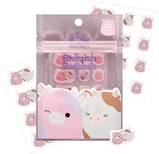 TONYMOLY x Squishmallows Patty + Ronnie Blemish Patches - Niacinamide infused Hydrocolloid pimple patches, 24 Patches