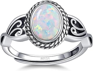 Adjustable Rings for Women 925 Sterling Silver Rings Womens Vintage Rings with 6 *