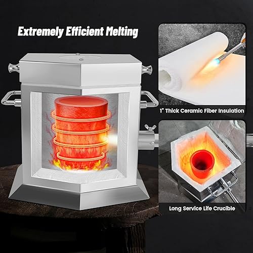 Miniatura 3 de Lyrufexon Aislamiento de fibra de cerámica, 31 x 24 x 1 pulgada de grosor, manta aislante ignífuga de 2600 F para estufa de leña, chimenea, estufa