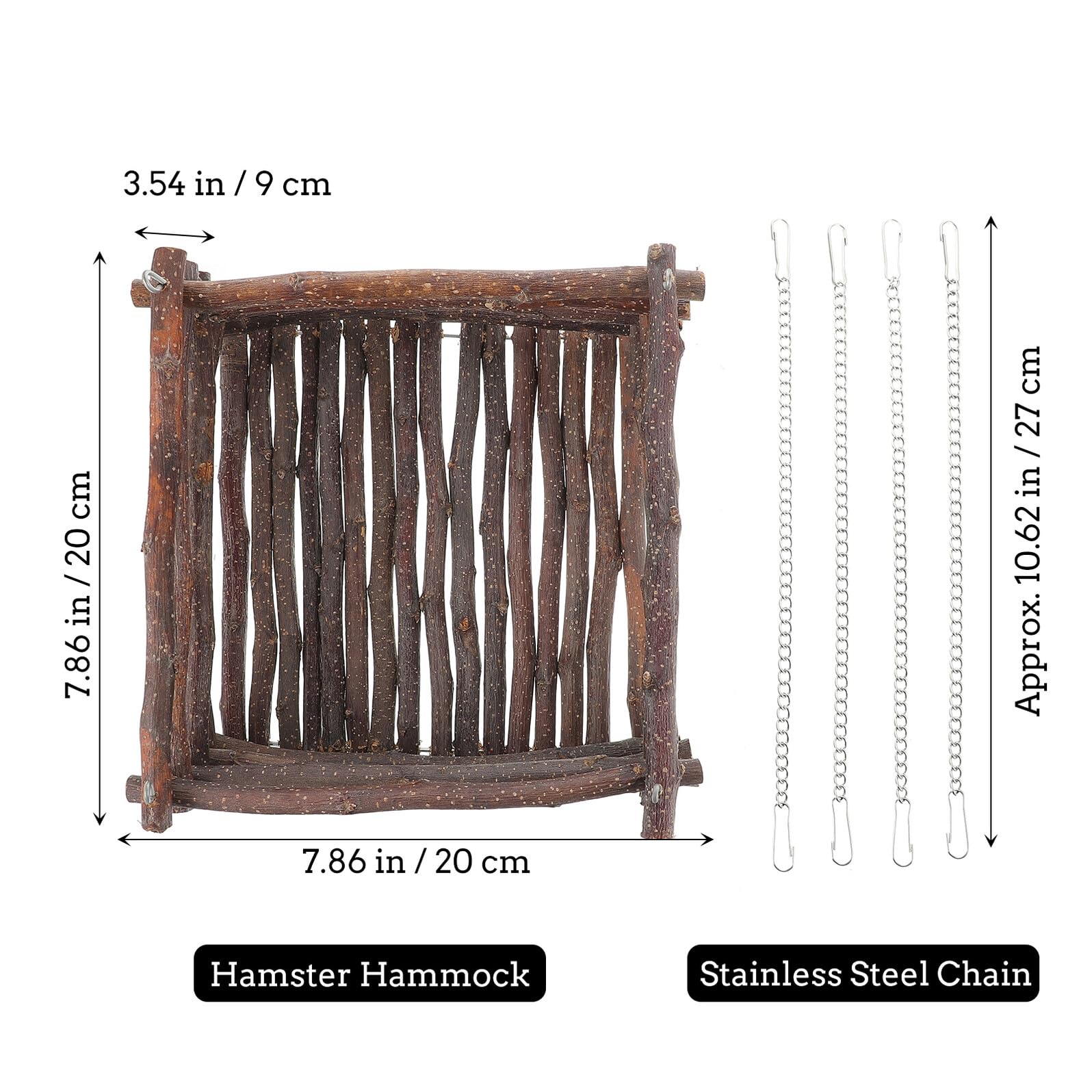 SHINEOFI Hamsterschaukel mit Edelstahlketten Verschleißfestes Hängemodul für Kleine Haustiere Wie Hamster Mäuse Chinchillas Spiel und Ruheplatz im Käfig