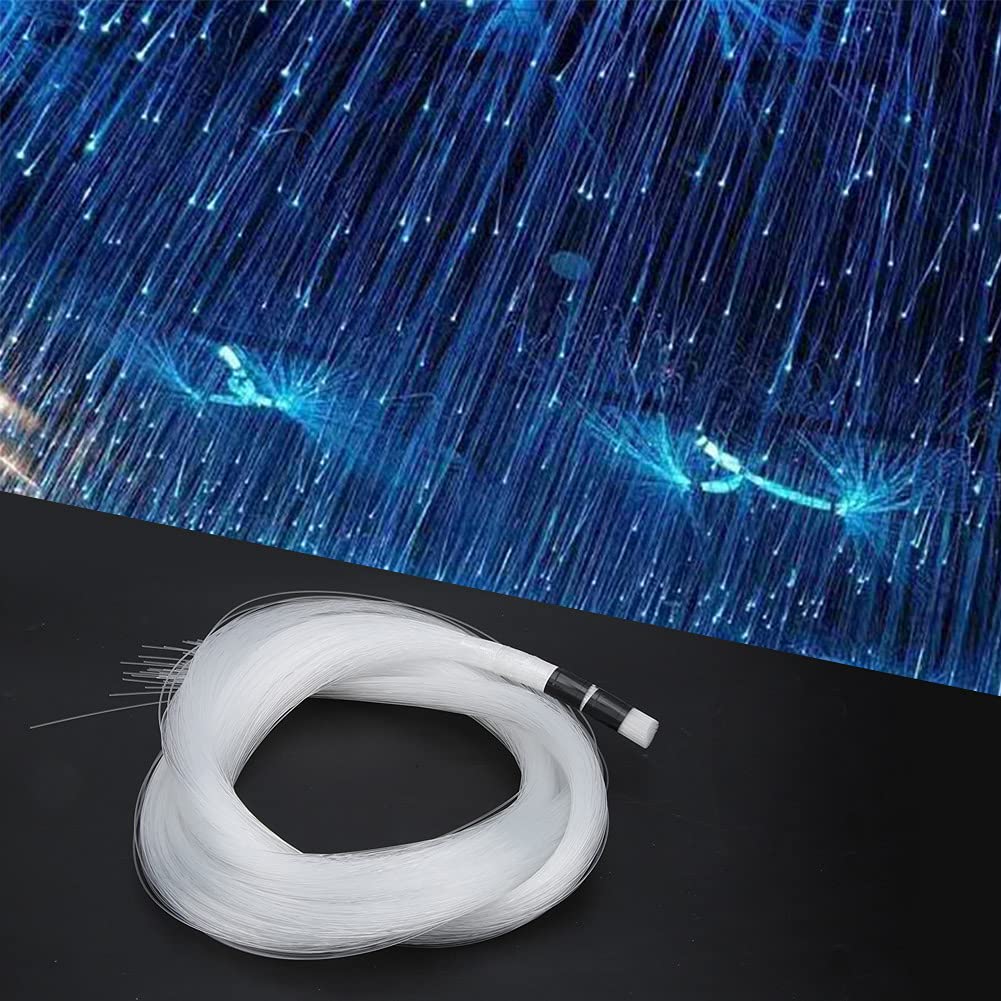 Fibre Optique Lumineuse, Câble Optique Transparent de Décoration de Plafond de Ciel étoilé 12v pour la Performance Imperméable à l'eau d'intérieur de Voiture(300pcs*0.75 * 2m)