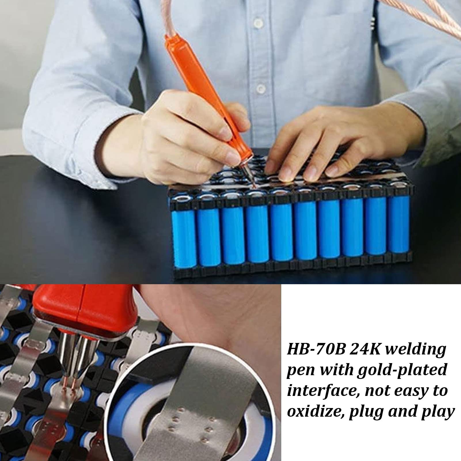 Bolígrafo de soldadura HB-70B, bolígrafo de soldadura por puntos de alta potencia para baterías eléctricas de 1900 W para hardware y alambre de acero inoxidable