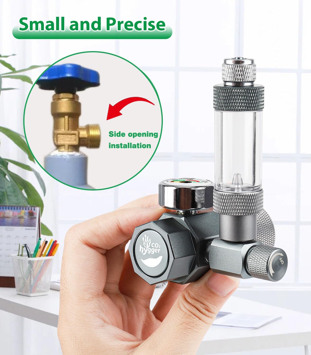 Aquarium CO2 Regulator, Mini Detachable Design, Complete with Bubble Counter and Check Valve Function for Establishing CO2 System in Aquatic Plant Tank