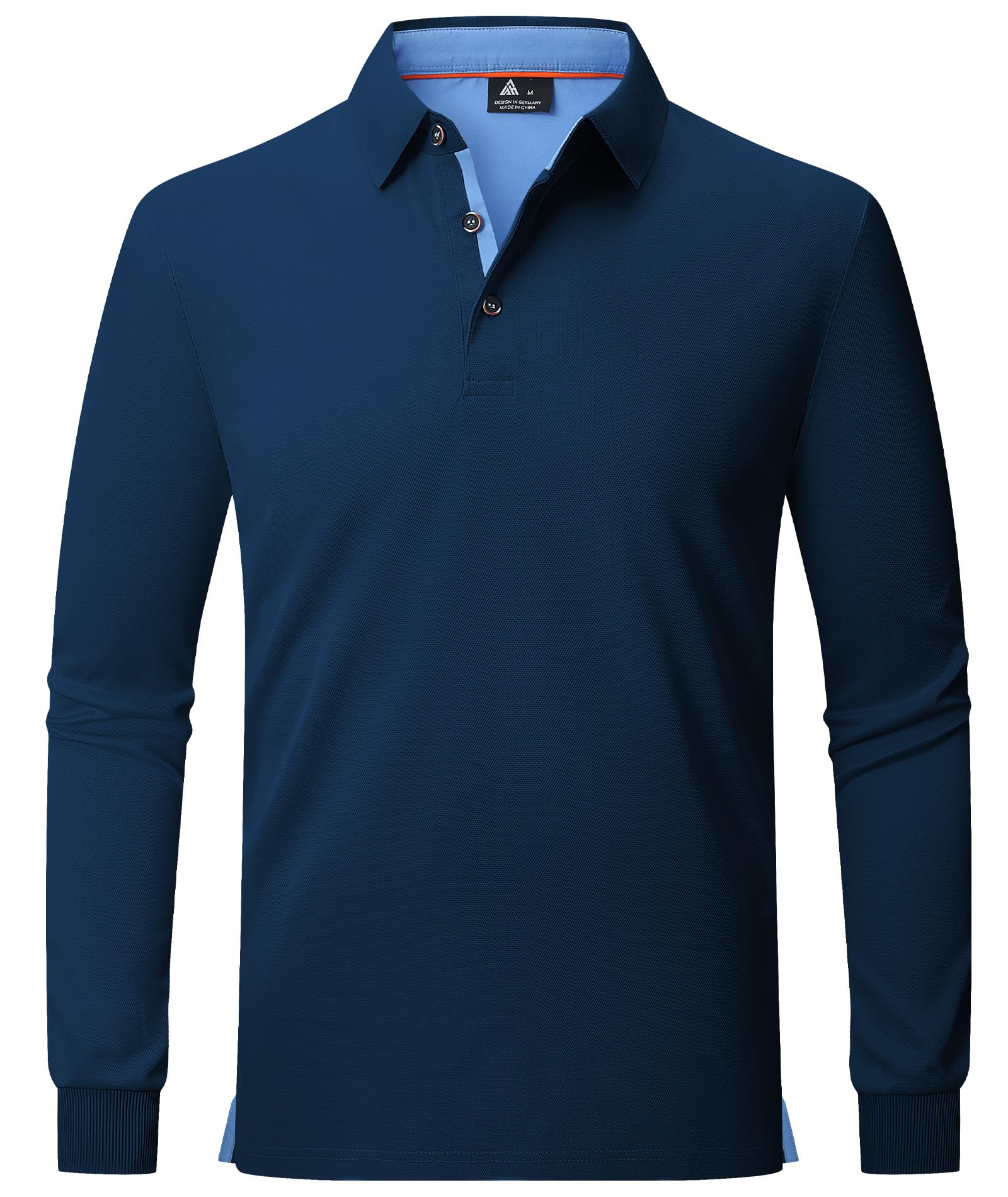 JACKETOWN Polo Uomo Maniche Lunghe Polo da Golf Tennis Casual T Shirt Traspirante Primavera Autunno Camicie per la Pesca Escursionismo