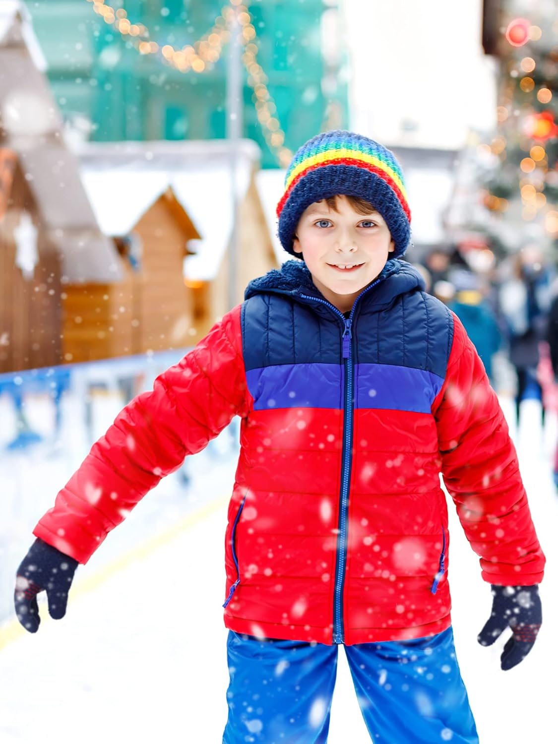 2 Pairs Kids Winter Knit Gloves Boys Girls Warm Thermal Cable Knitted Gloves 5-12 Year Wool Fleece Liner Mittens - Image 4