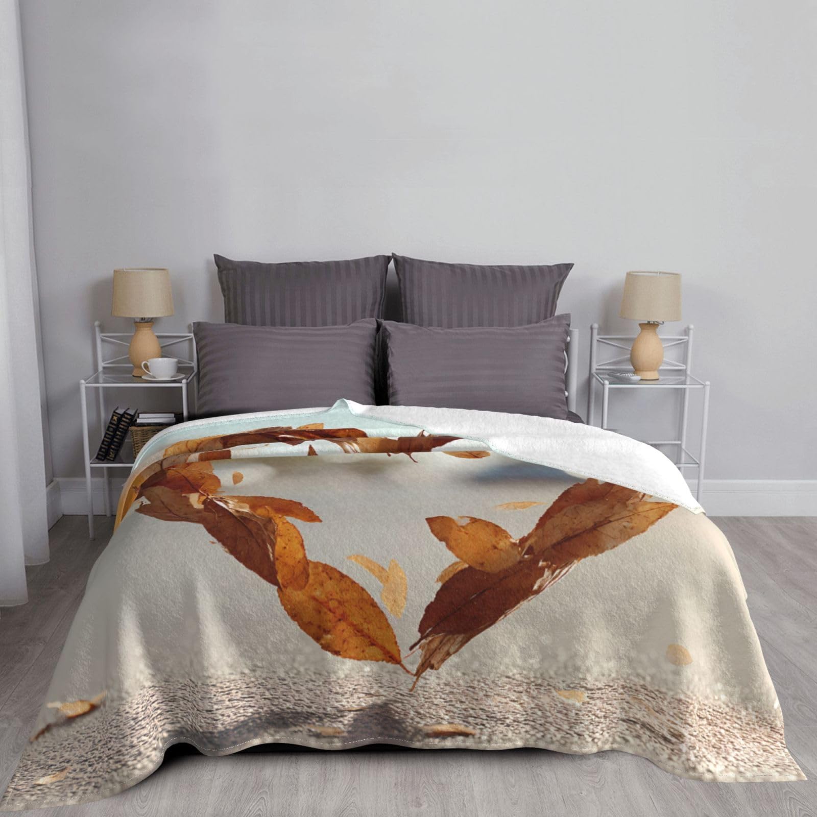 Manta de viaje portátil de 80 x 60 pulgadas, suave, resistente a las arrugas, plegable, exquisito estampado de corazón caído