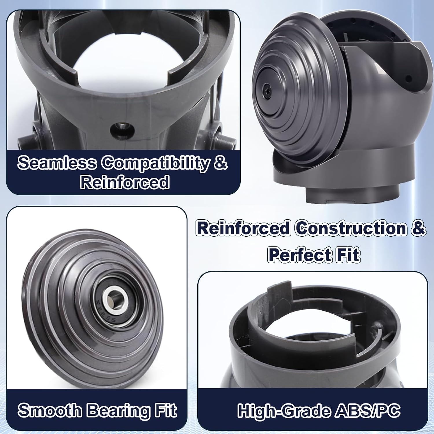 High Torque Brush Head Connector and Ball Wheel Replacement Parts Compatible with Dyson V10 V11 V15 G5 Vacuum Cleaner, 100W High Torque Cleaner Head Accessories