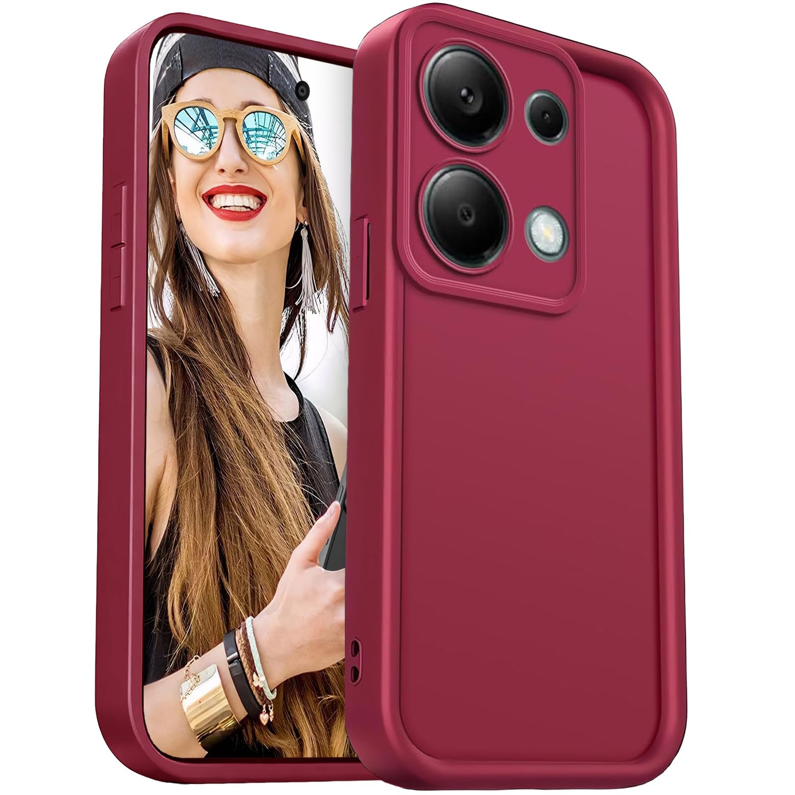 YUXING Silicone Cover per Xiaomi Redmi 13 4G / Poco M6 4G - Moda Modello Carino Custodia Design Sottile Slim Cover Antiurto, Antiscivolo Elegante, Protezione Totale (Cat,White