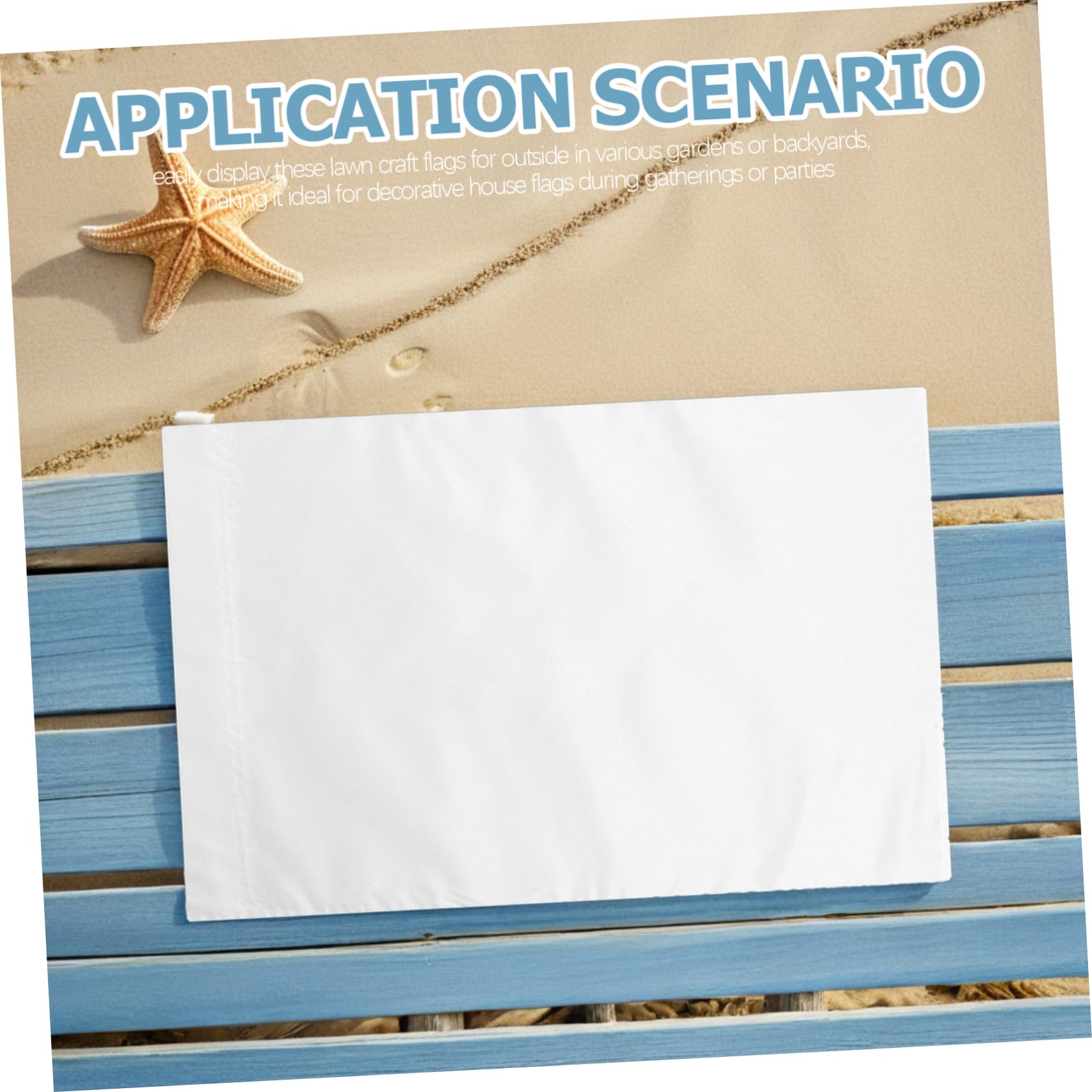 SUPVOX 8 Stück Teiliges Weiße Sublimations-gartenflaggen Einseitig Polyester Wetterfest Verstärkt DIY Blanko Banner für Außenrasen Individuelle Gartendekoration