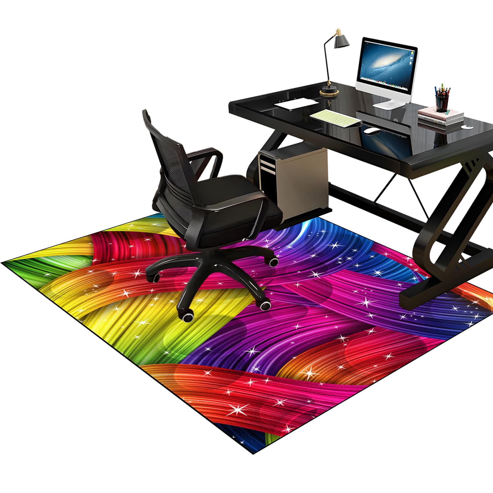 Desk Chair Floor Protector Mat Rug for Gaming Rolling Chair, Carpet Chair Mats, Office Chair Mats for Carpeted Floors, Gaming Chair Mat for Carpet Floors, Hardwood Floor Protector Mat 180 x 200 cm