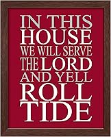 Vista 21 de AMERICAN LUXURY GIFTS In This House - We Serve the Lord, Arte de Pared con Citas Inspiracionales de Fútbol Americano, Impresión Artística de Pared