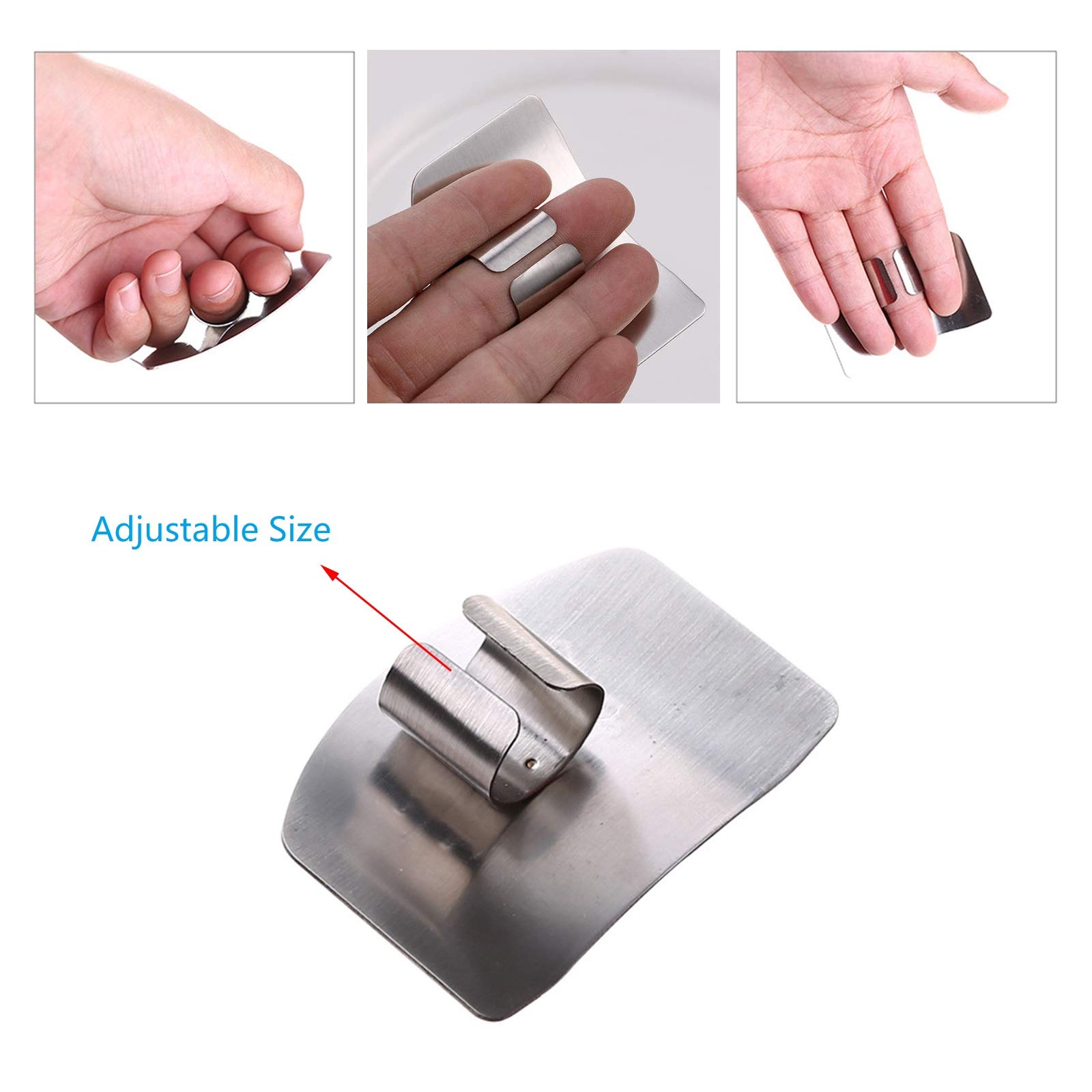 4 Protezioni Dita In Acciaio Inox - Per Taglio Sicuro In Cucina, Anti-Taglio