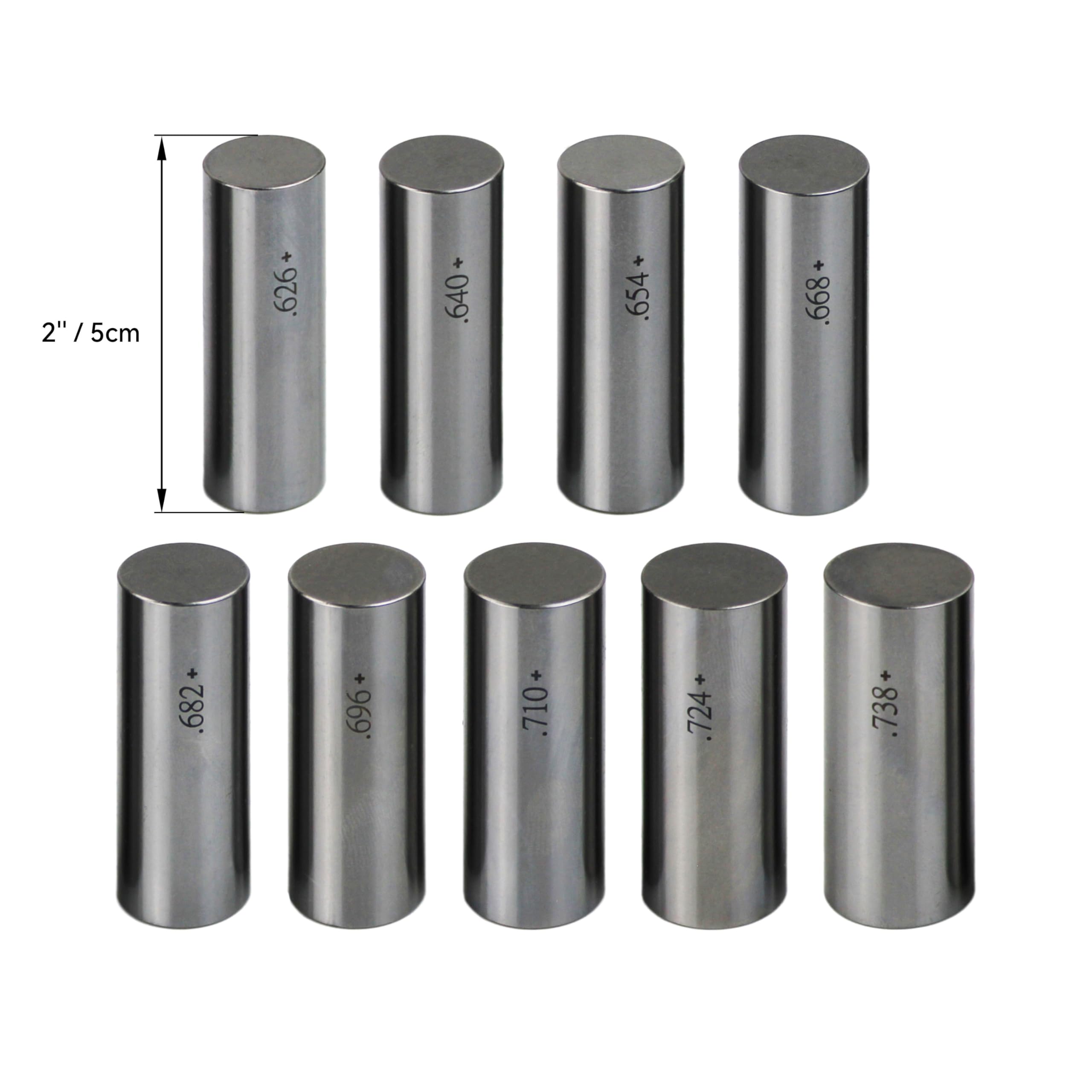 Spring Pin Inspection Gauge Pin Gauges .626-.750 Minus Tolerance Pin Gage Set - 125 Piece Class ZZ ...