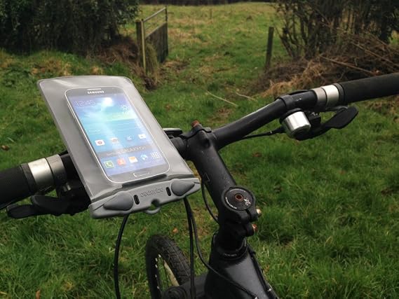 Aquapac Small Bike-Mounted Waterproof Phone Case for Samsung Galaxy SII, SIII, S4, S5, Note Gray