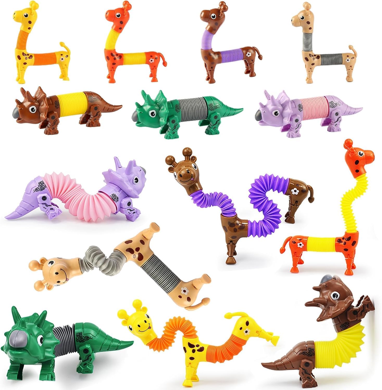 Generic 12 Pack Animal Pop Tubes Fidget Toys, Sensory Toys for Kids, Toddler, Bulk Birthday Party Favors, Classroom, Party Favors, Goodie Bags Fillers, Birthday Day Gifts and Prize