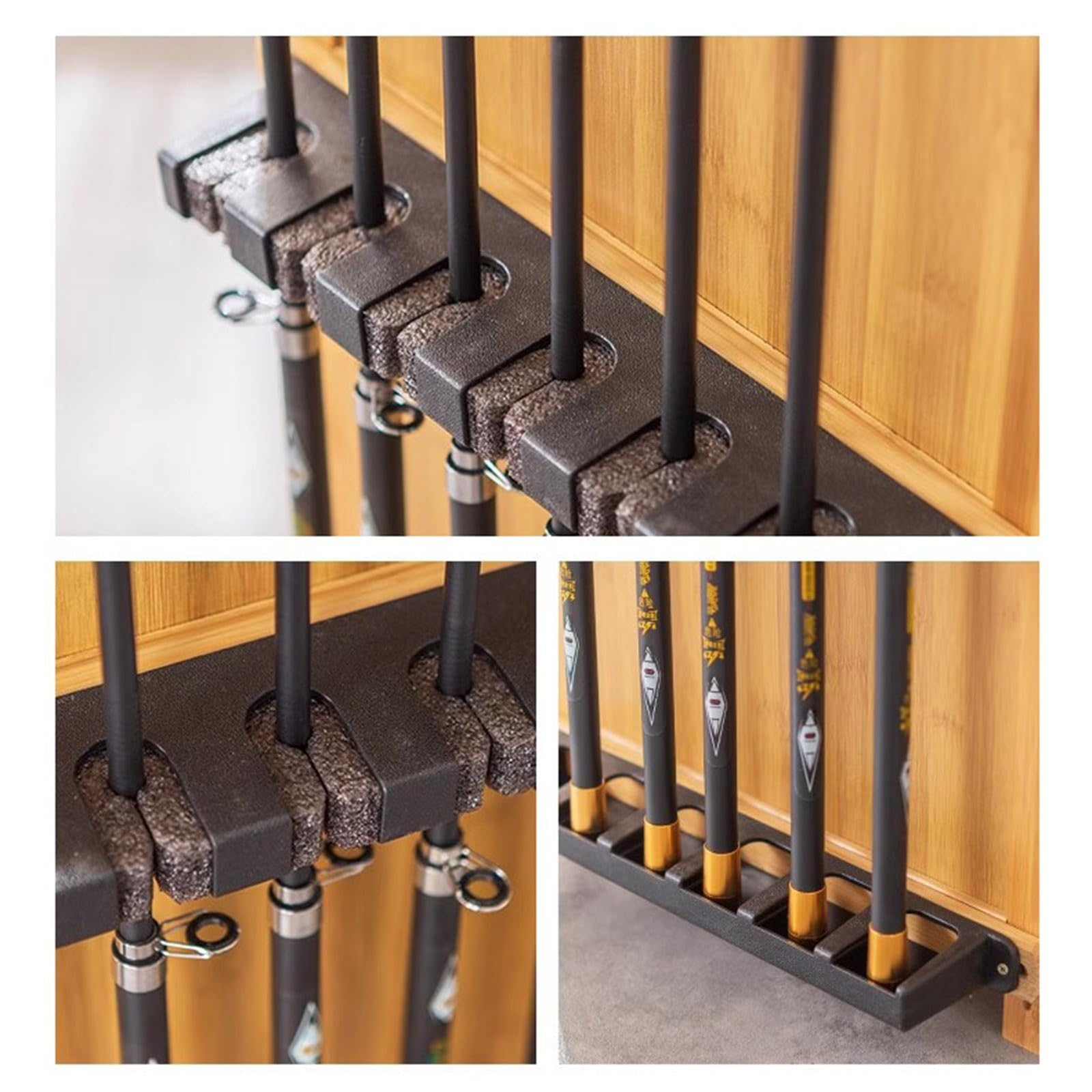 Fishing Rod Holders for Garage, Fishing Gear and Tackle Storage Cabinet, Pole Rod Rack Hold up to 12 Rods, 4 Tier Fishing Tackle Storage Organizer Rack, Fishing Gifts for Men (12