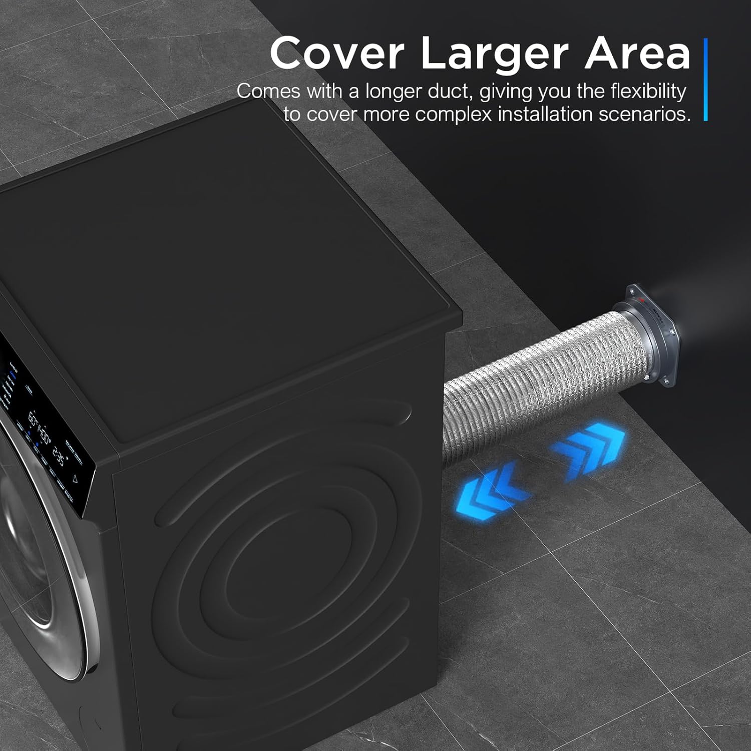 Magnetic Dryer Vent Coupling Easy to Clean Quick Connector Airtight Seal Dryer Vent Connector Kit Including a 2.6ft 4" Duct and two Clamps, DV180