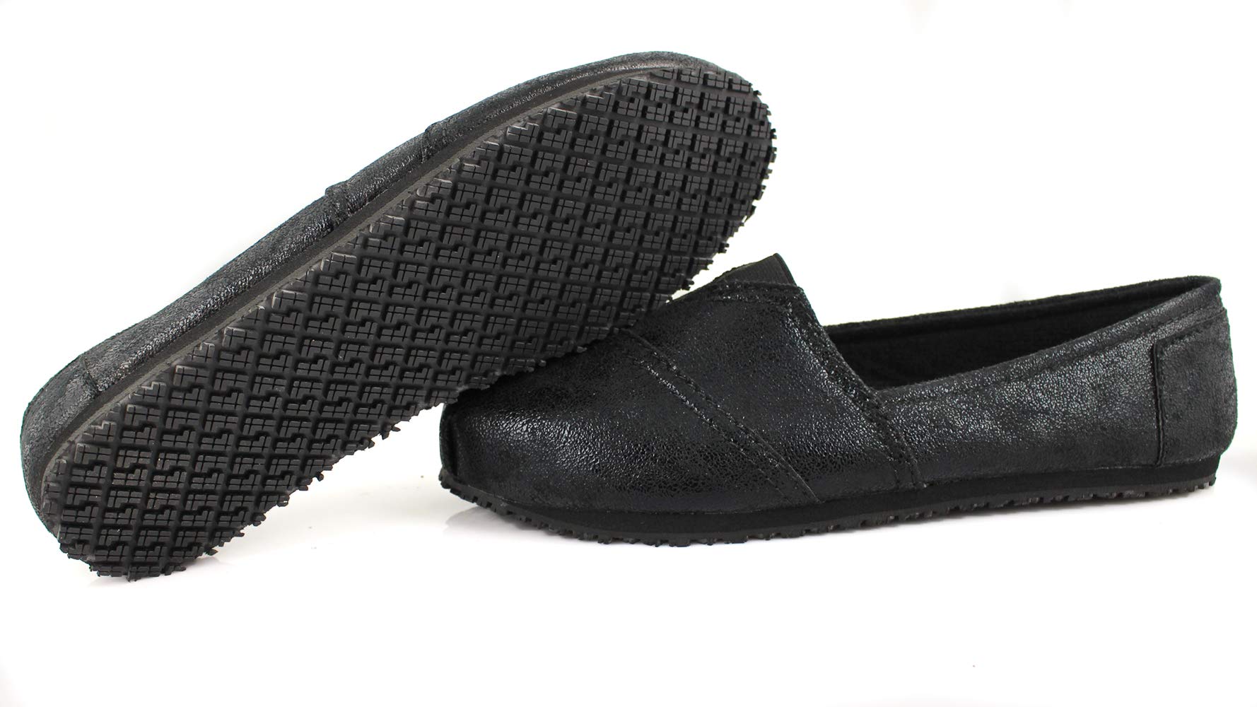 LaforstWomen's Slip and Oil Resistant Non Slip Work Shoes Jess PU Slip-On Flat