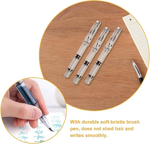 Miniatura 3 de NUOBESTY Pluma de pincel para caligrafía, plumas mullidas, plumas estilográficas, pincel de acuarela, pluma de caligrafía japonesa, punta de pincel,