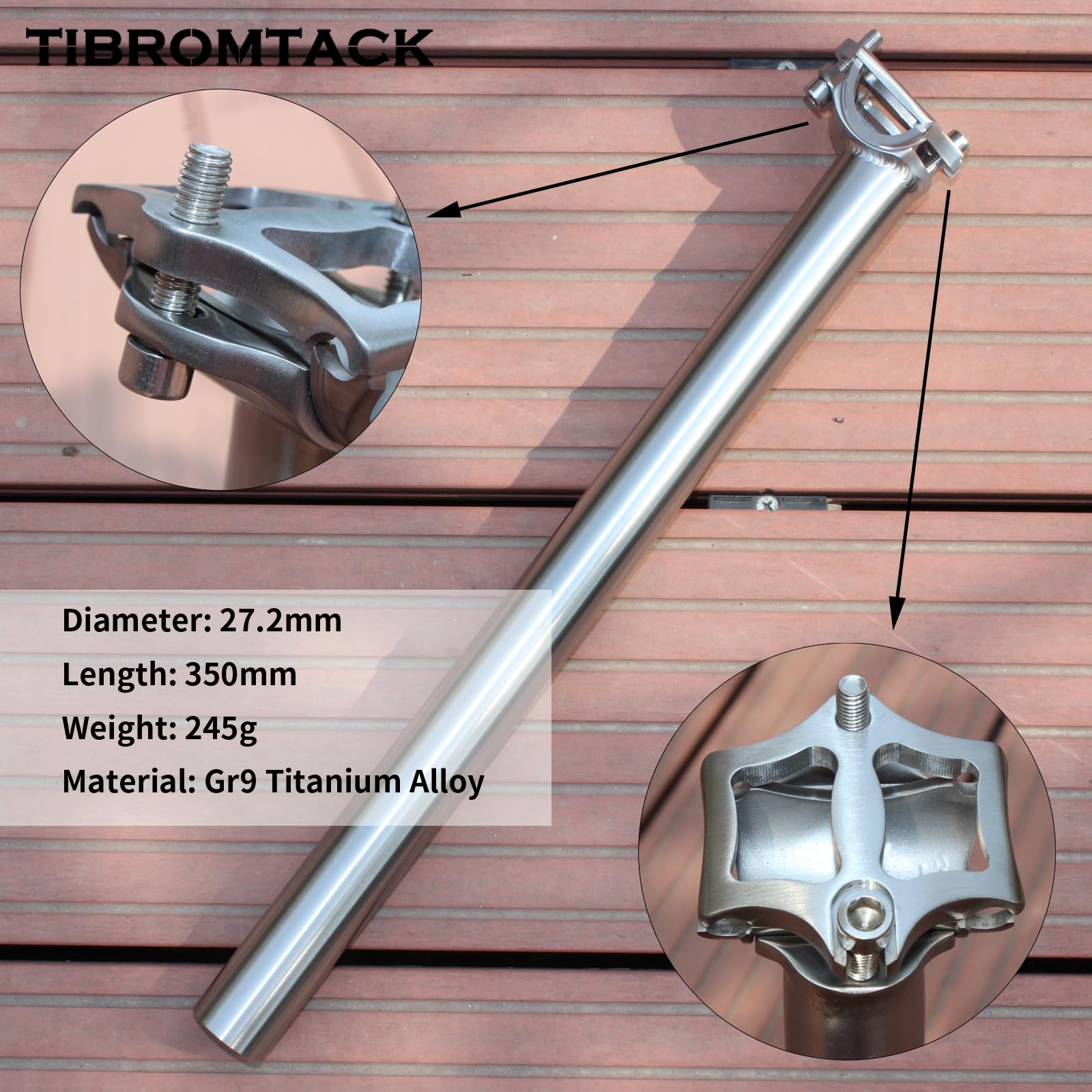 Amazon | TIBROMTACKチタンシートポスト27.2 mmロードバイク用