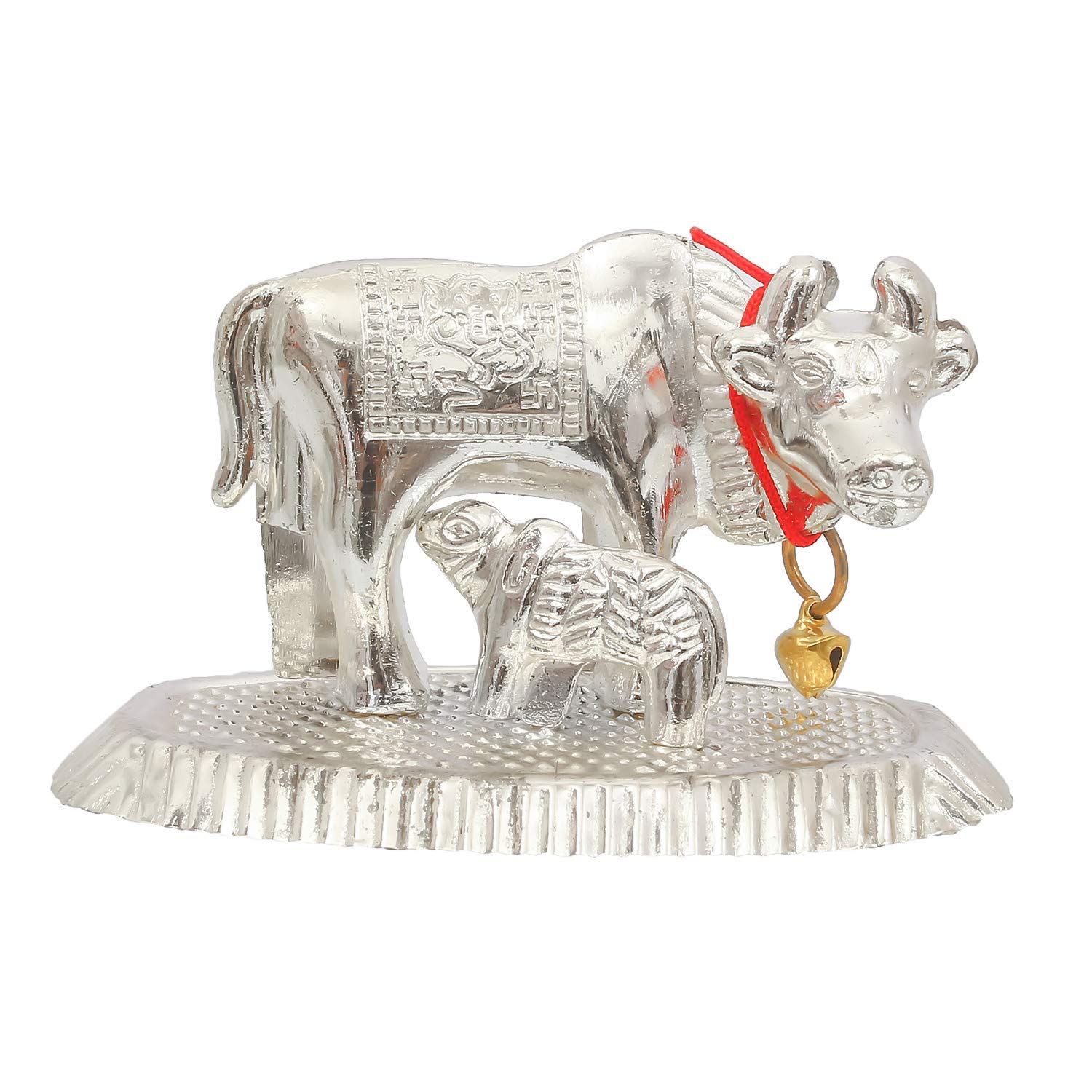 REBUY Small Kamdhenu Cow and Calf Showpiece for Home & Office Decoration & Gift Purpose Handicraft