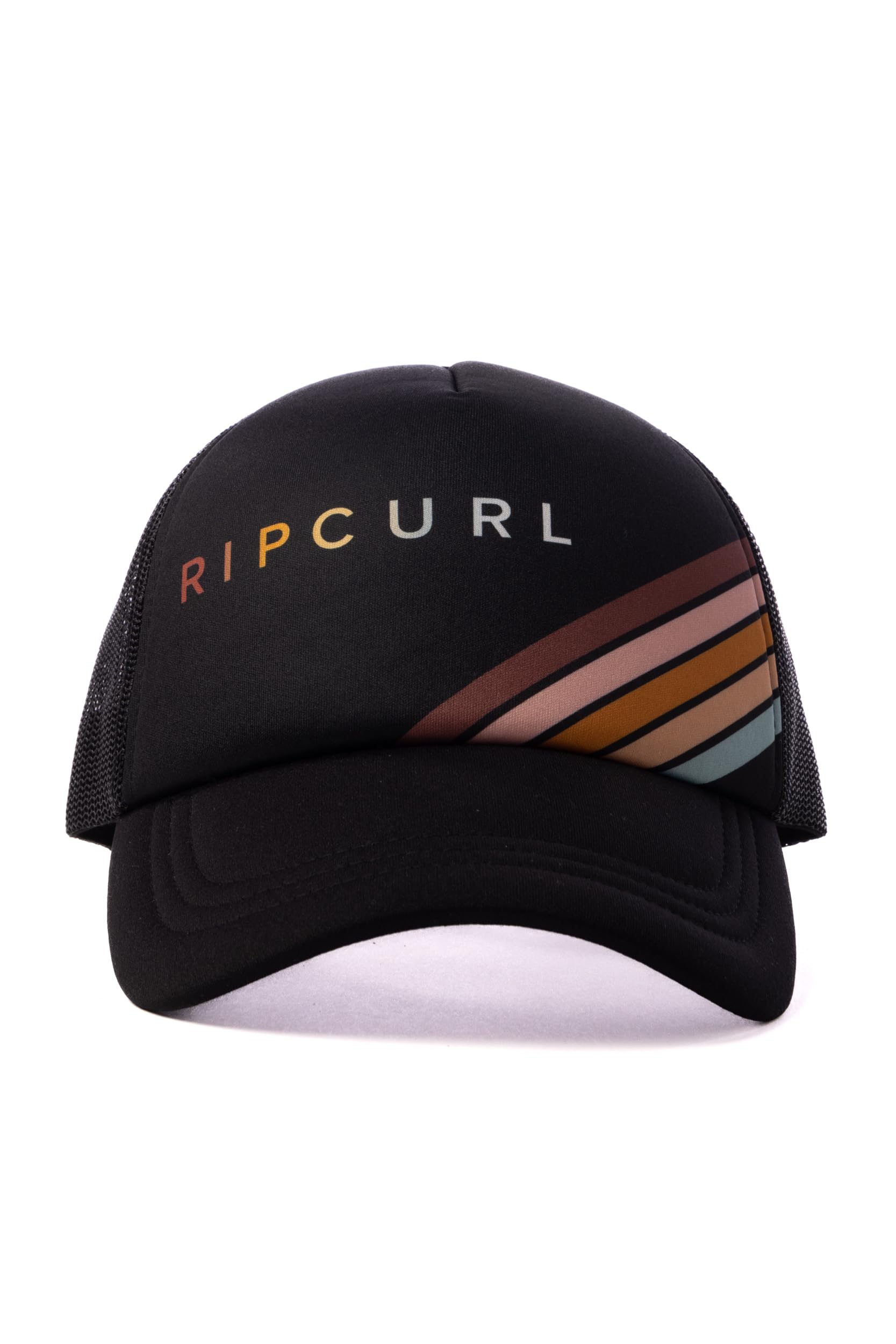 Rip Curl Women's Trucker, Baseball Hat, Lightweight and Breathable Mesh with Adjustable Snapback and Curved Brim for Sun Protection Cap, Washed Black Exc, One Size