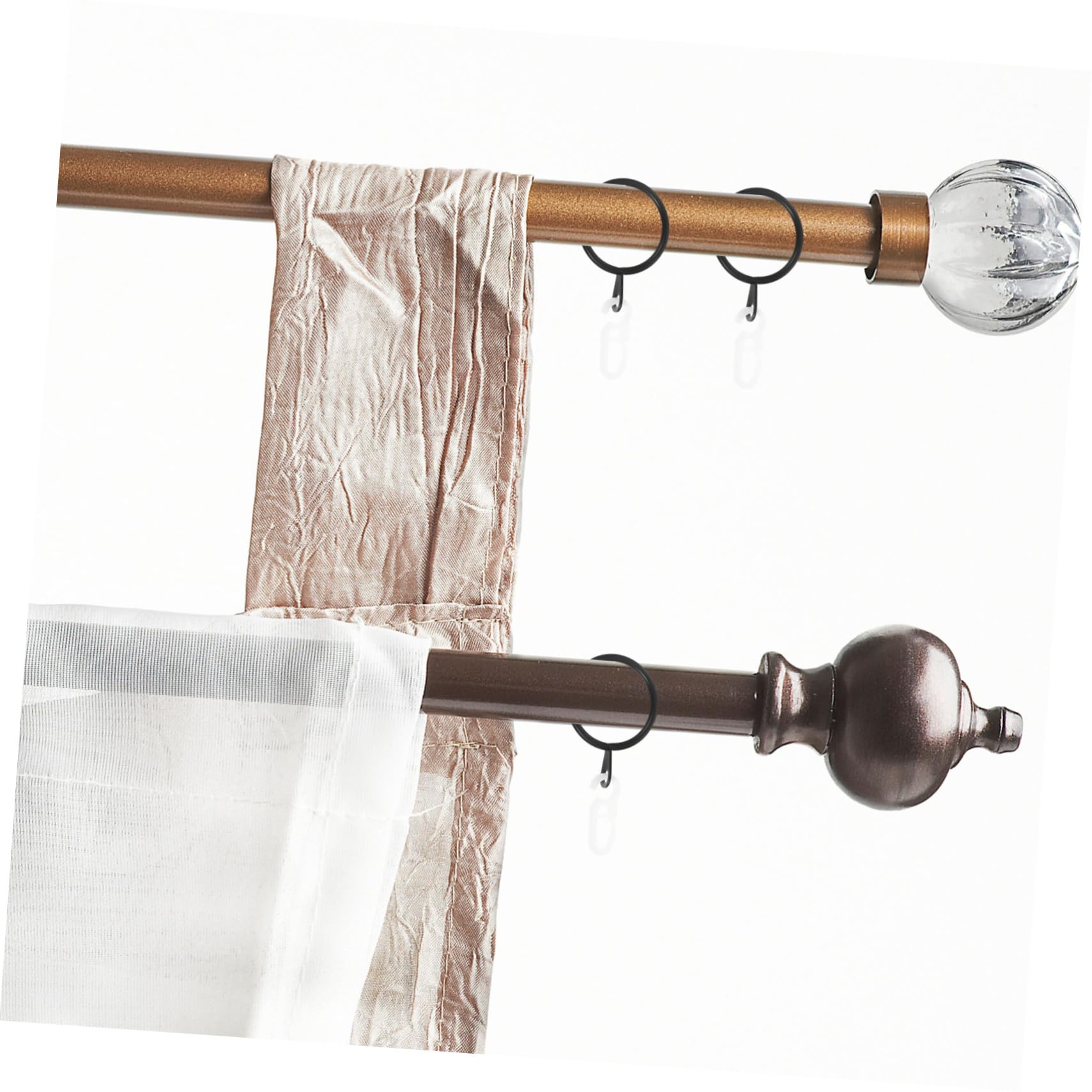 SOIMISS 45 Set Anelli e Ganci per Tende in Metallo Nero Resistenti per Tende Pesanti Antideformazione Supporto Affidabile per Aste Scorrevoli Finestre Bagno